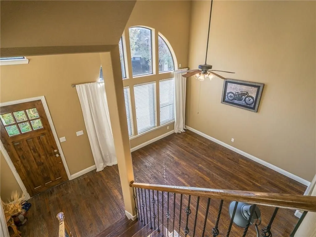 Entry area featuring tall ceilings and abundant natural light