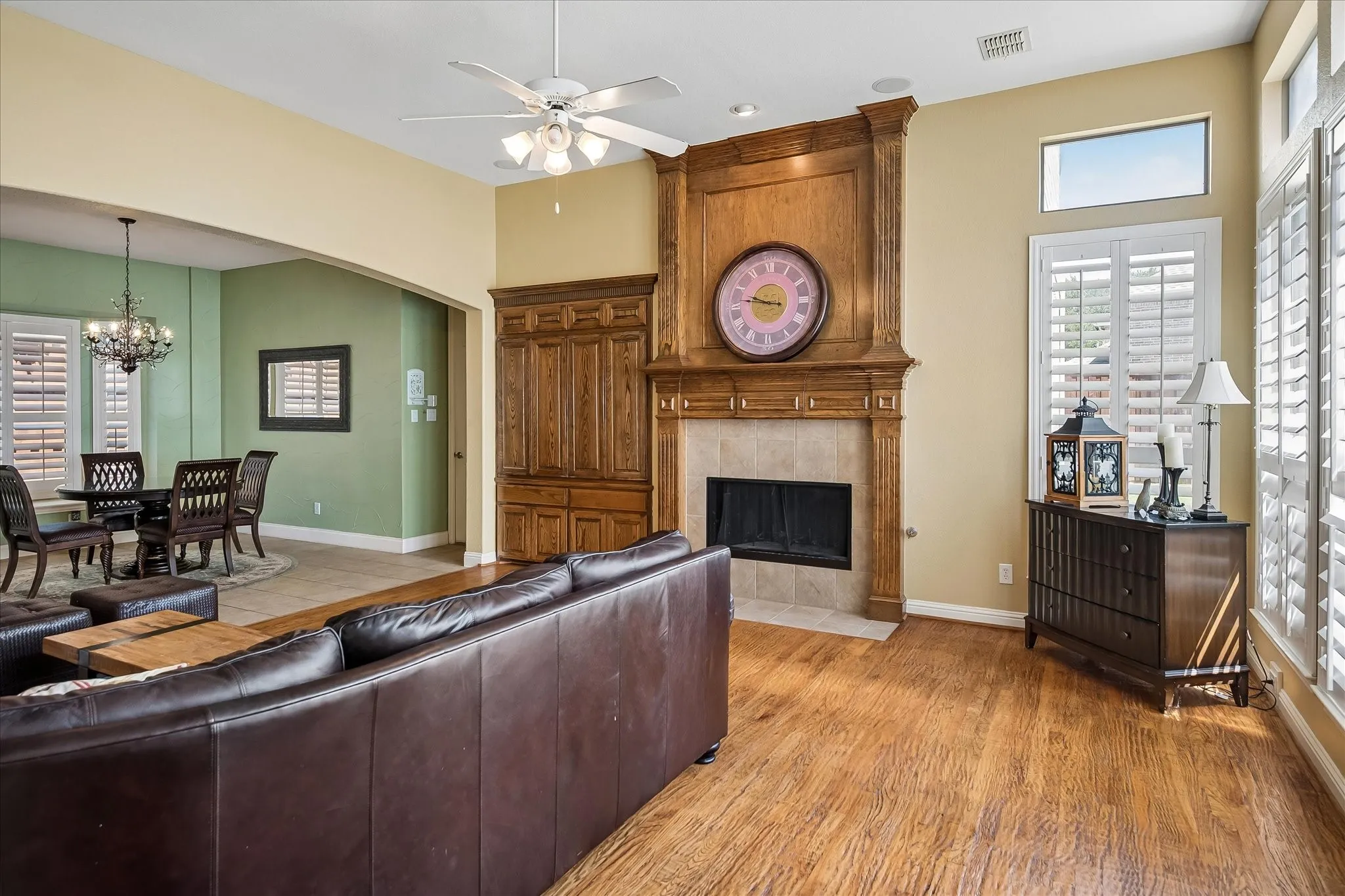 First-Floor Family Room Featuring a Built-In TV Entertainment Wall