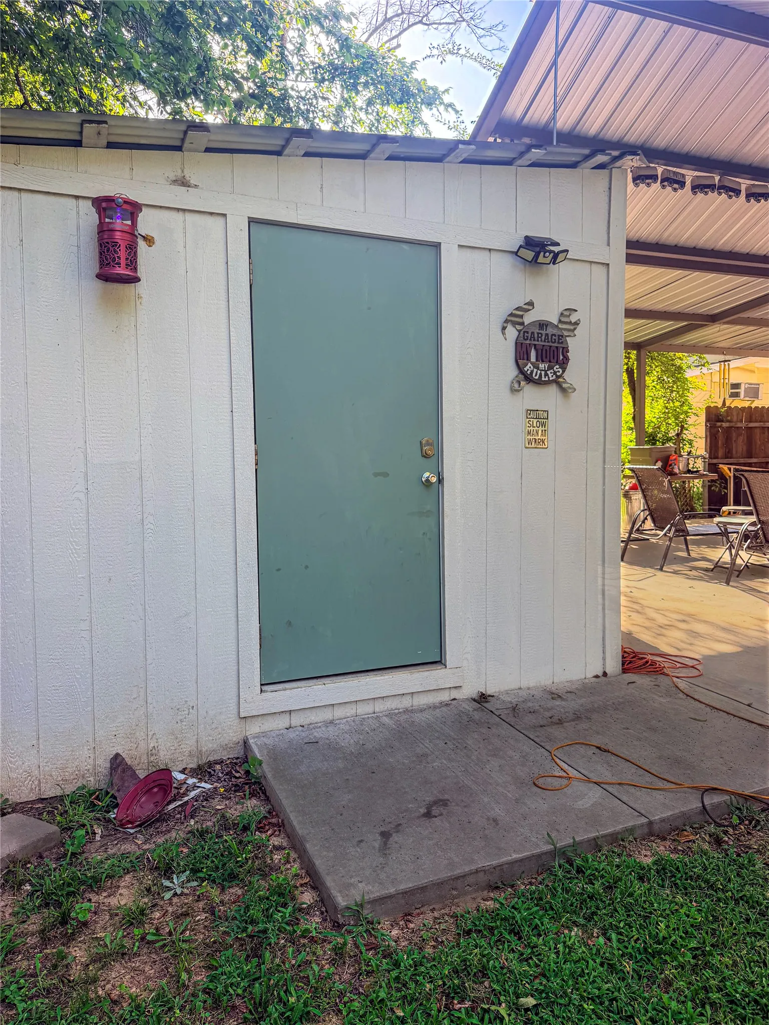 Shed off of back patio