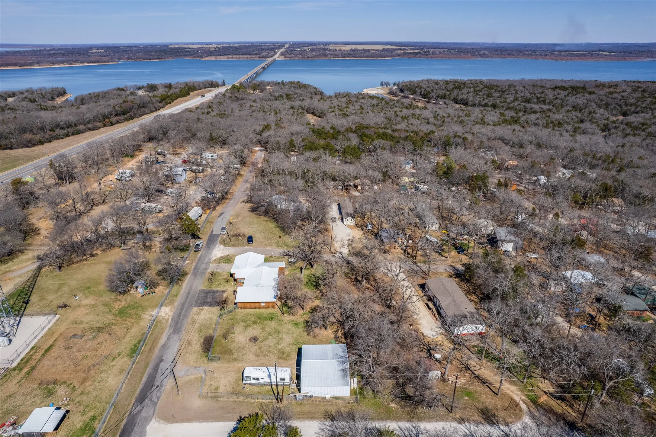 View of home on the right and close proximity of Juniper Point camping ground and the Bridge.