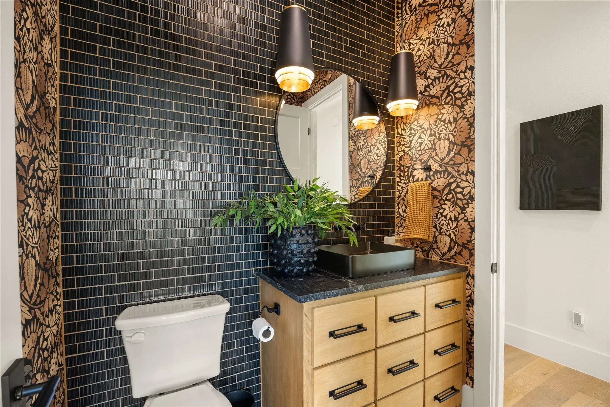Half bath off of the bedroom or office