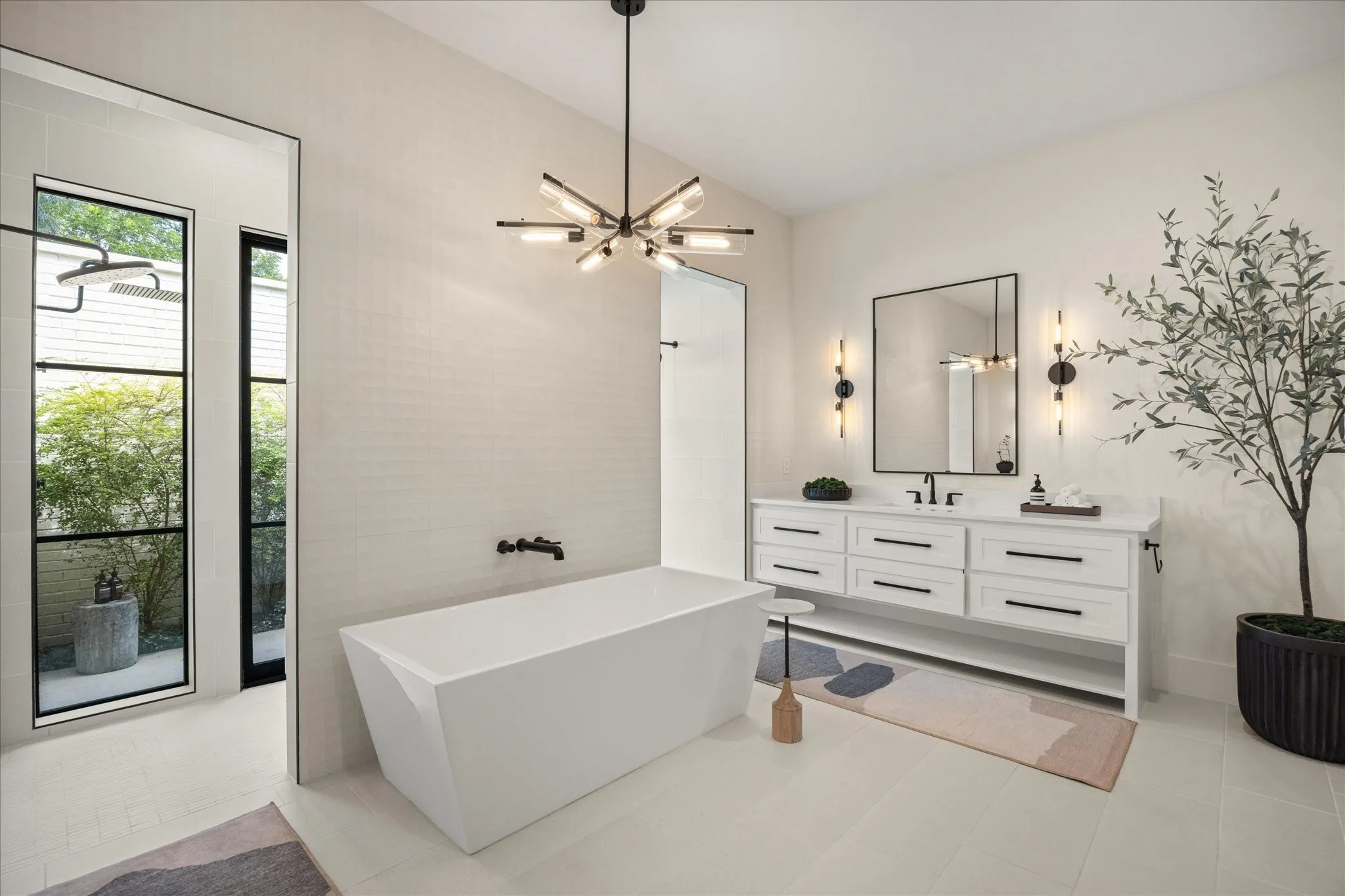 Relax in your Separate shower and tub and take in all the ambiance and brightness