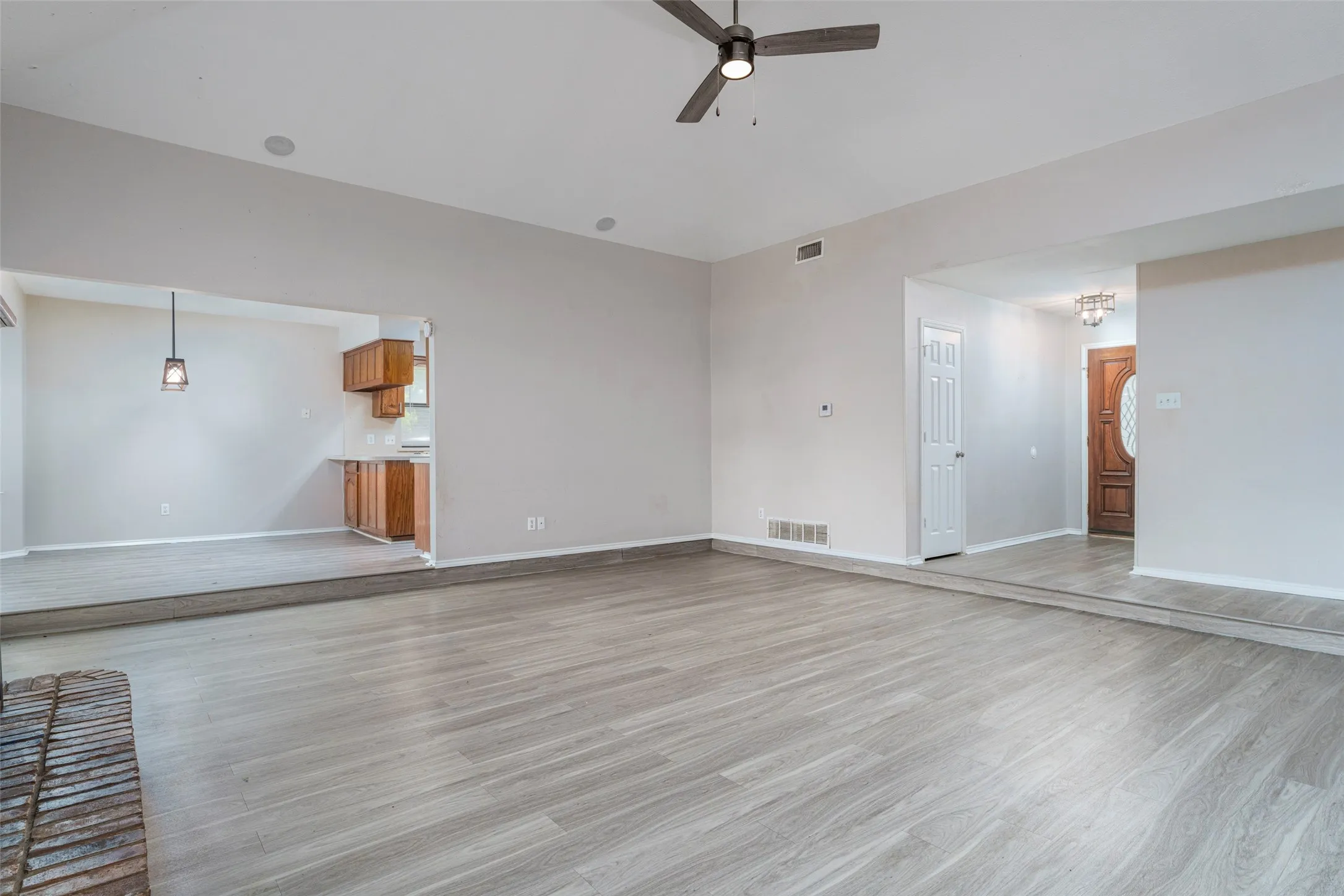 Open concept living and dining