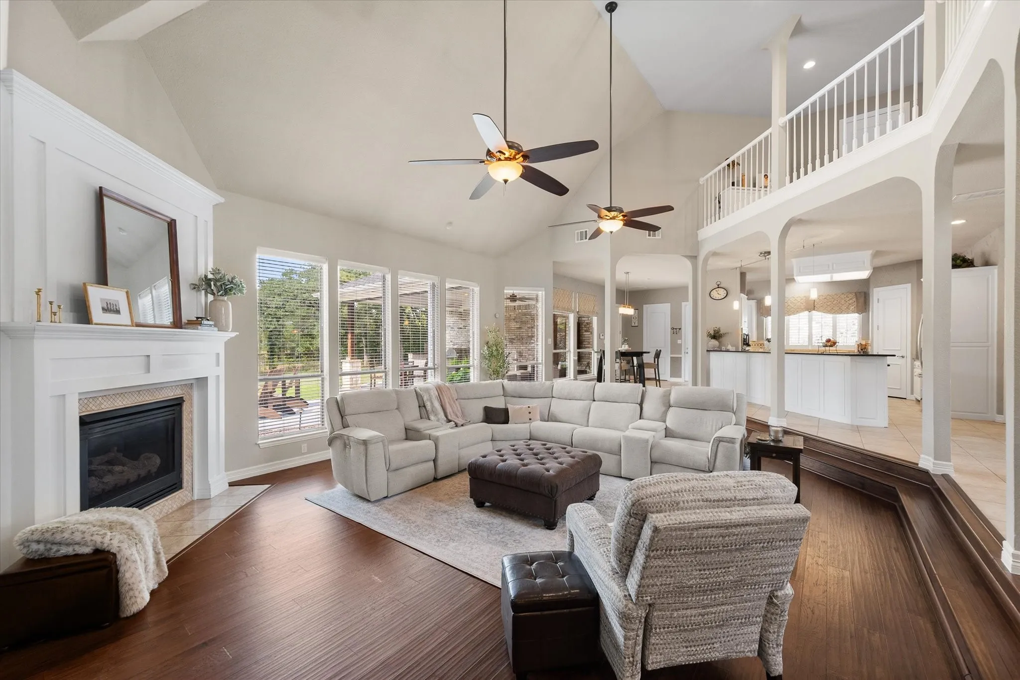 Spacious living room with lots of natural light.