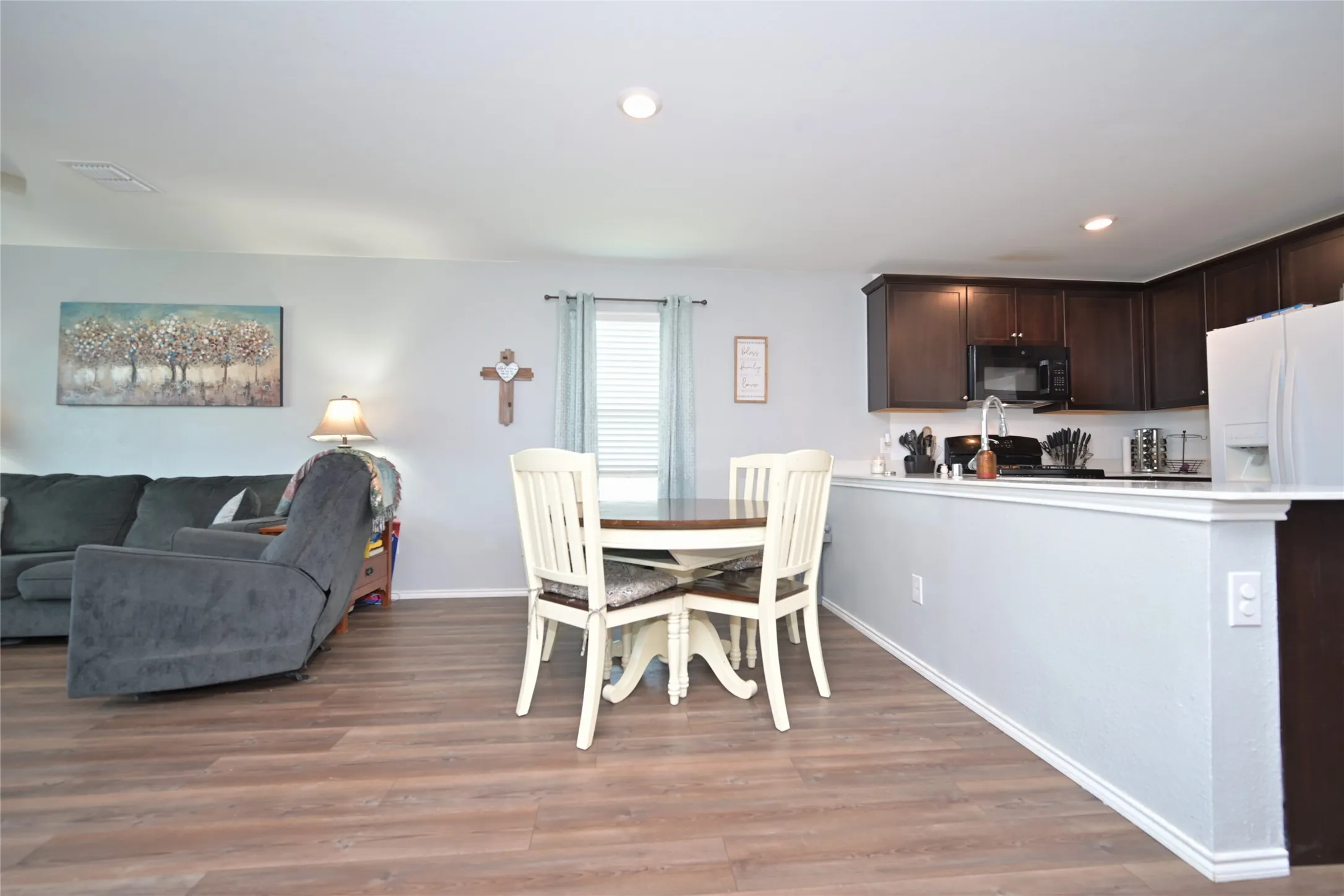 Open Kitchen, Dining & Living area