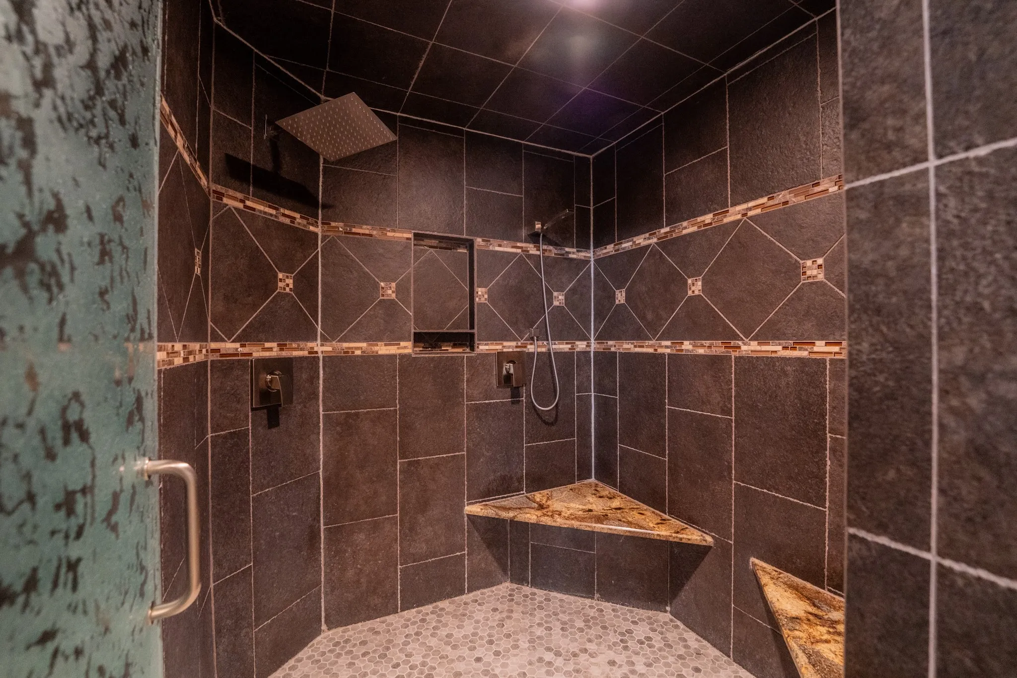 Huge tile shower