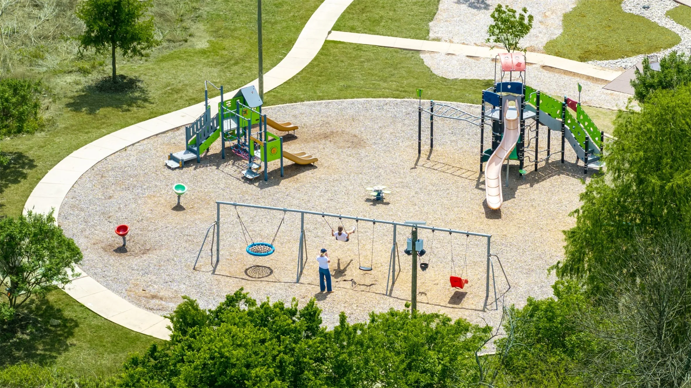 Mutiple play areas throughout the neighborhood with walking trails
