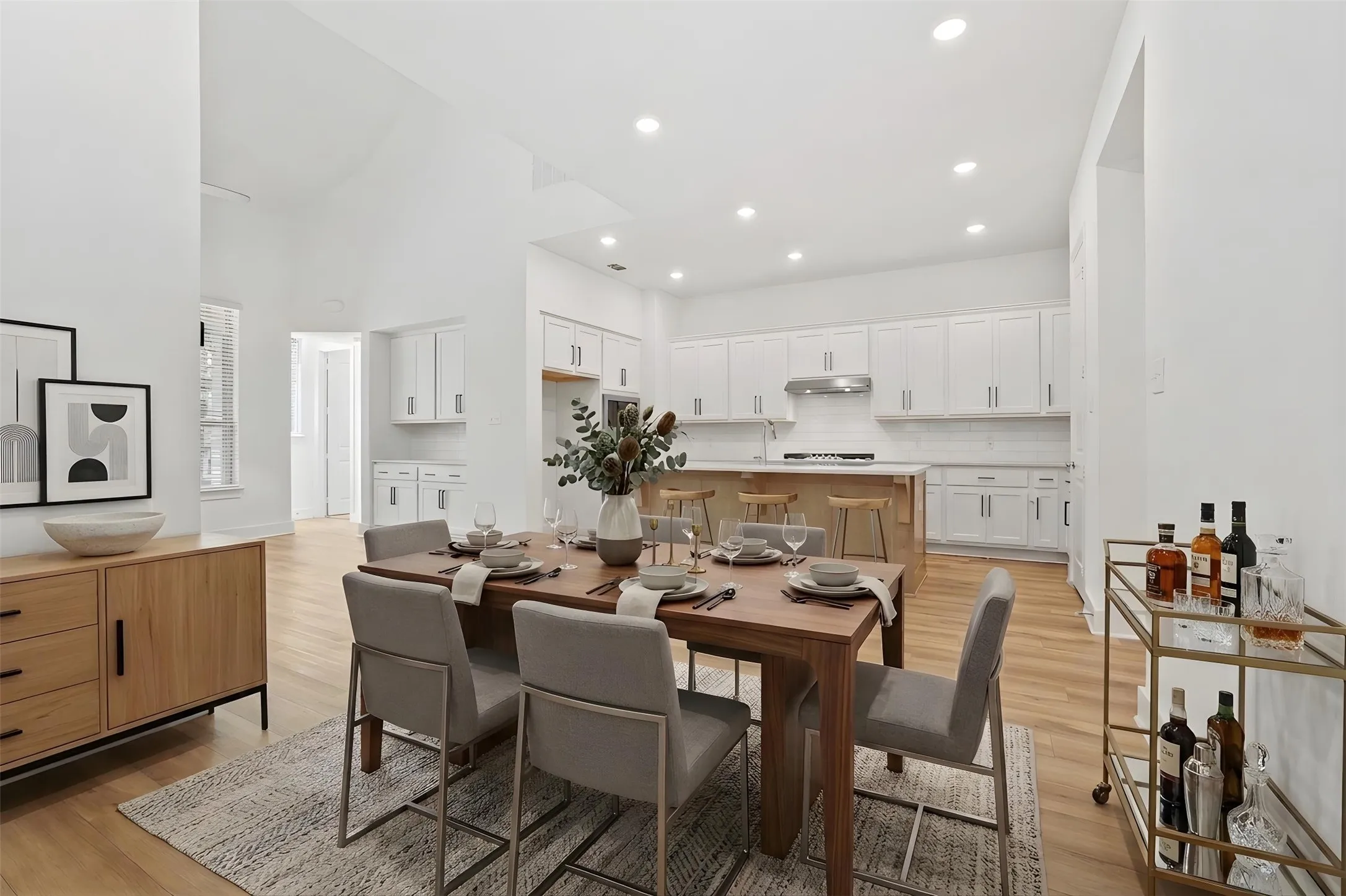 Virtually staged dining area