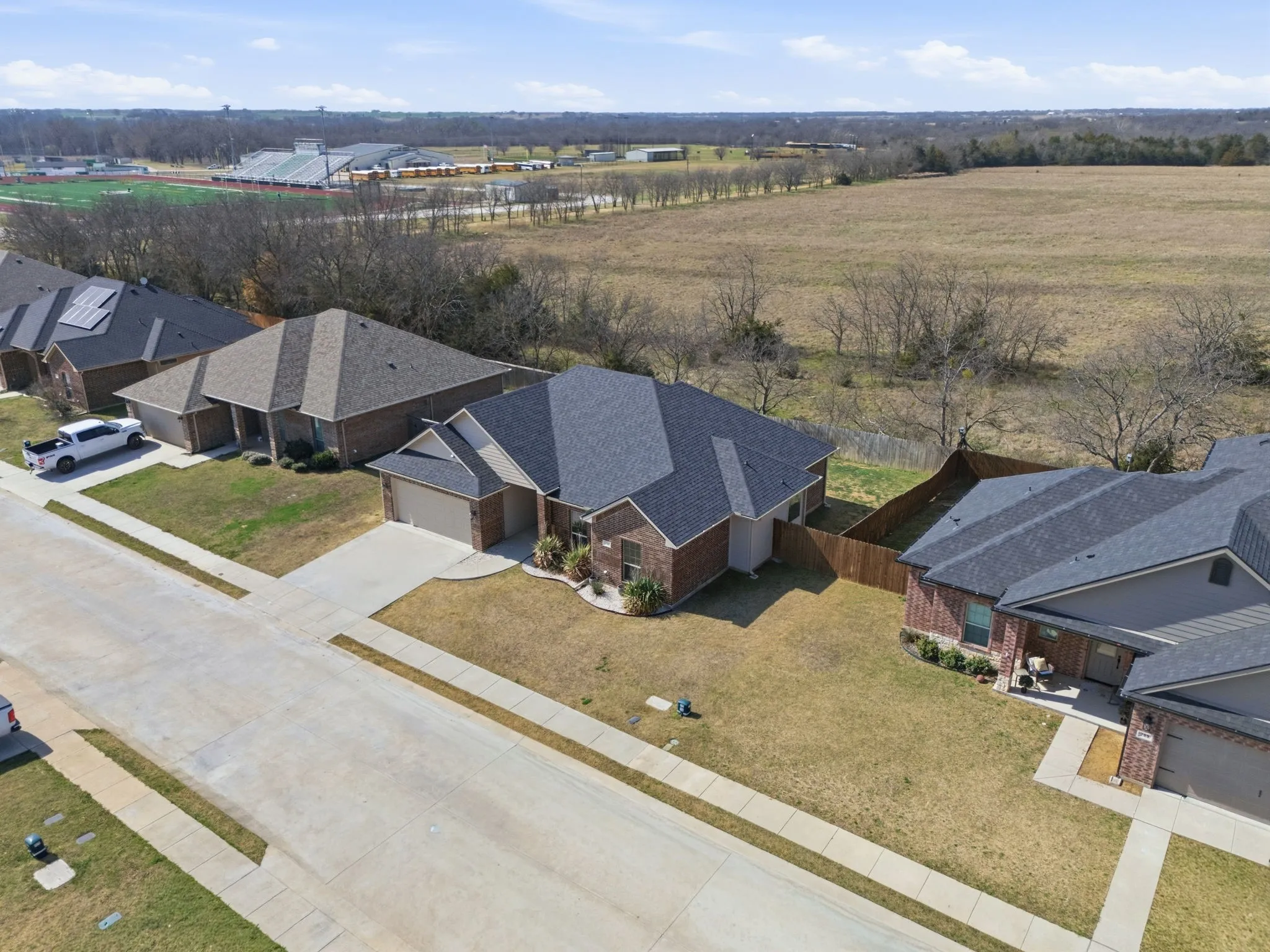 Aerial view of residential area