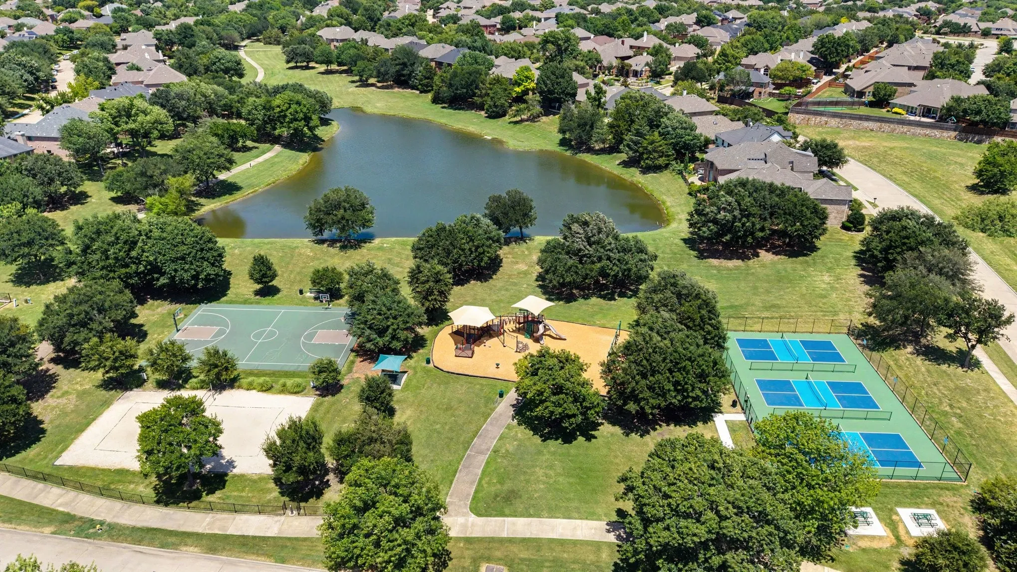Community Pond, Pickleball & Tennis Court