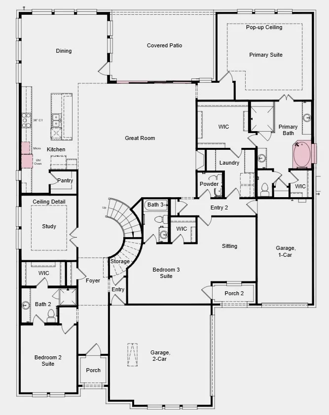 Additional Highlights Include: Gourmet kitchen, sliding glass door at great room, drop-in tub at primary suite, and media room.