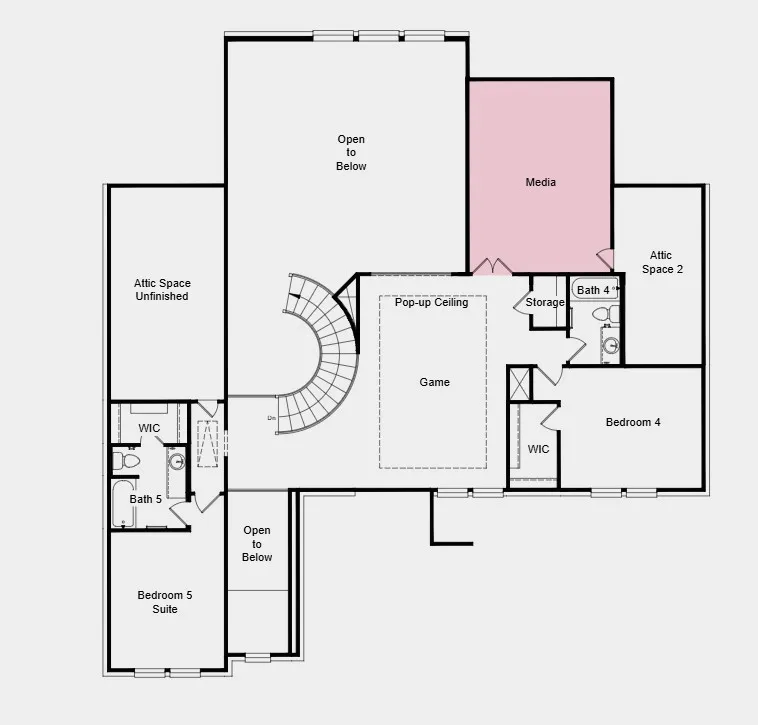 Additional Highlights Include: Gourmet kitchen, sliding glass door at great room, drop-in tub at primary suite, and media room.