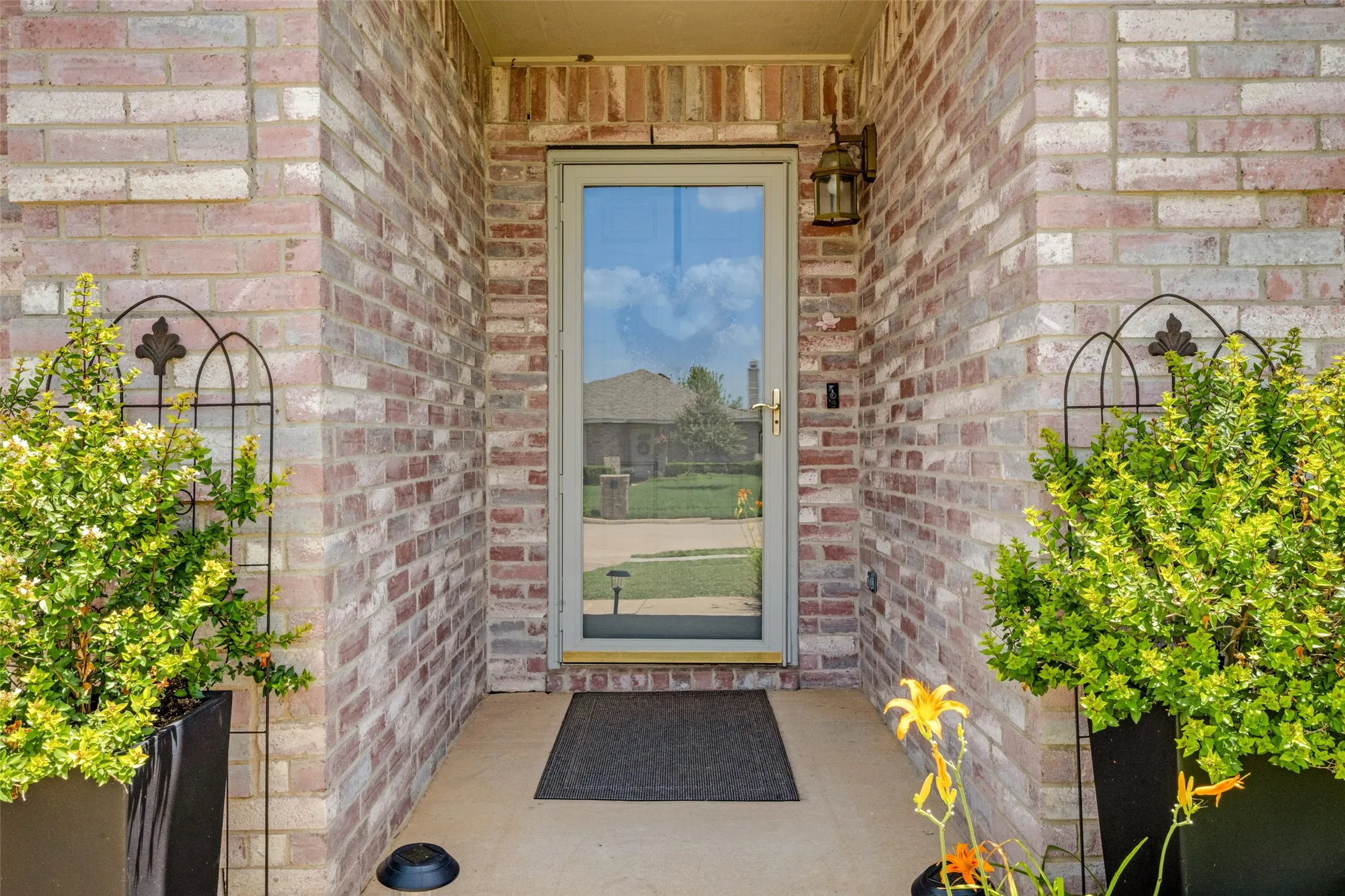 Welcoming front entrance of the home.