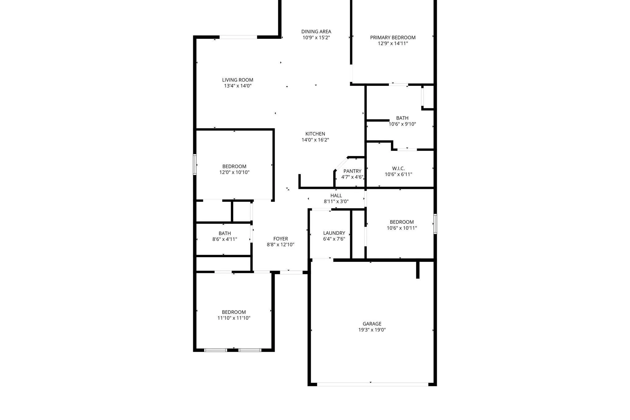 Detailed floor plan illustrating the home's open-concept layout, bedroom placement, and overall flow across the single-story design.