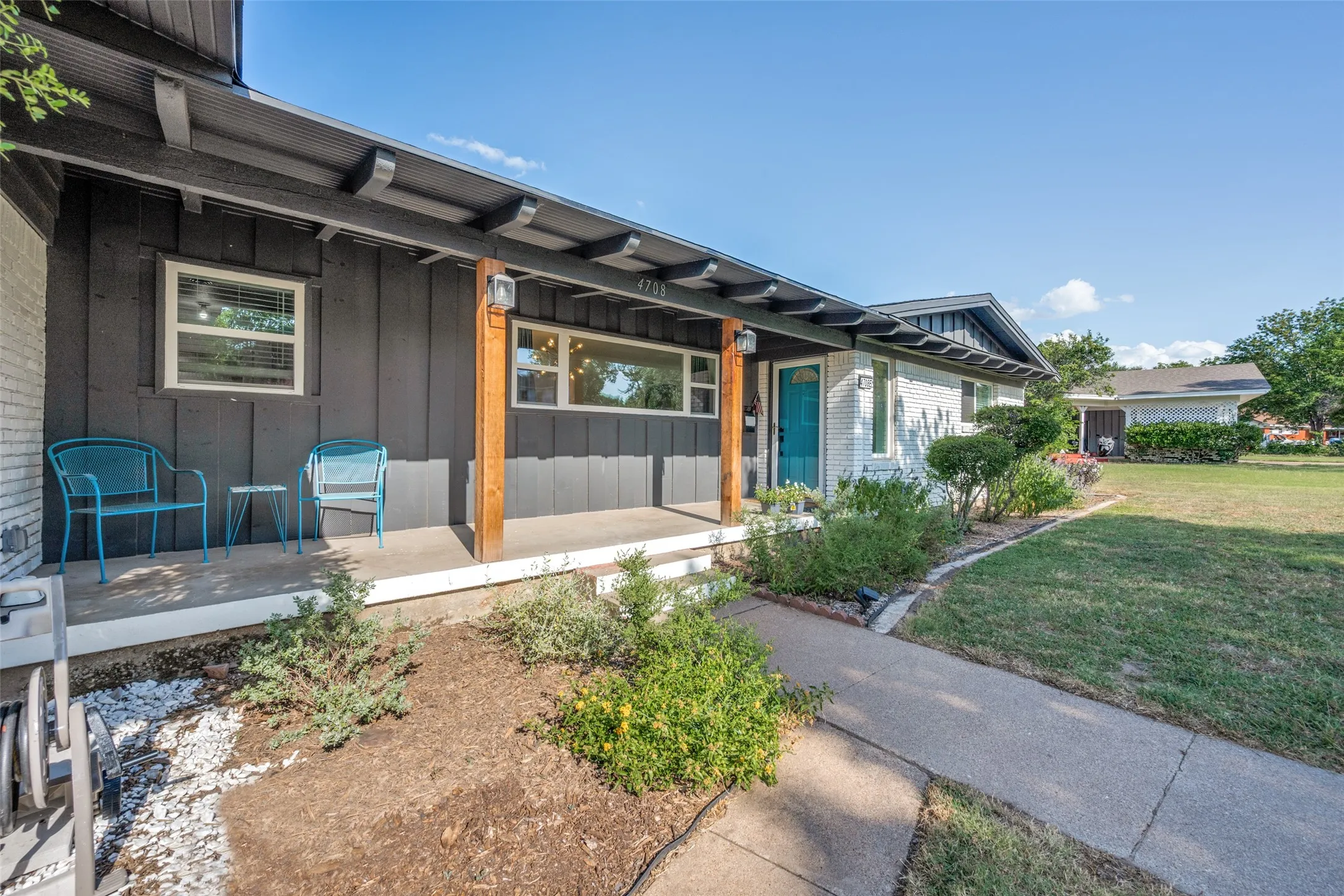 Cozy front porch for cool evenings outside