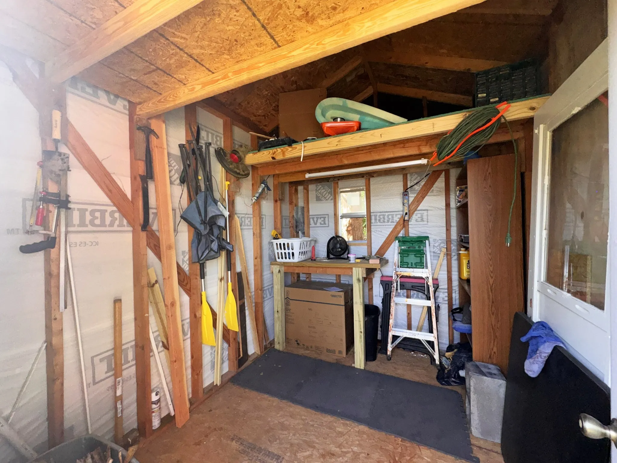 Inside storage building