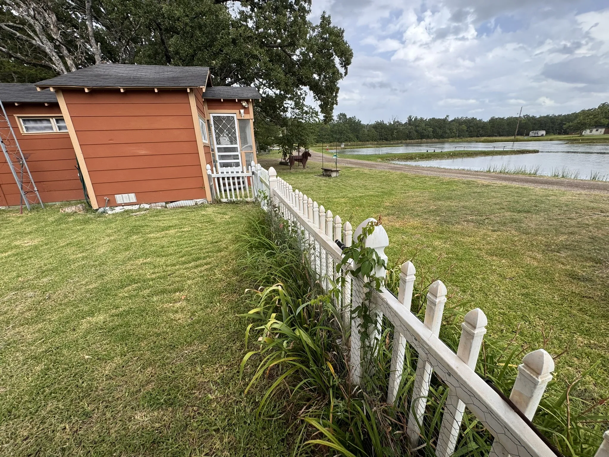 Overlooking the community lake
