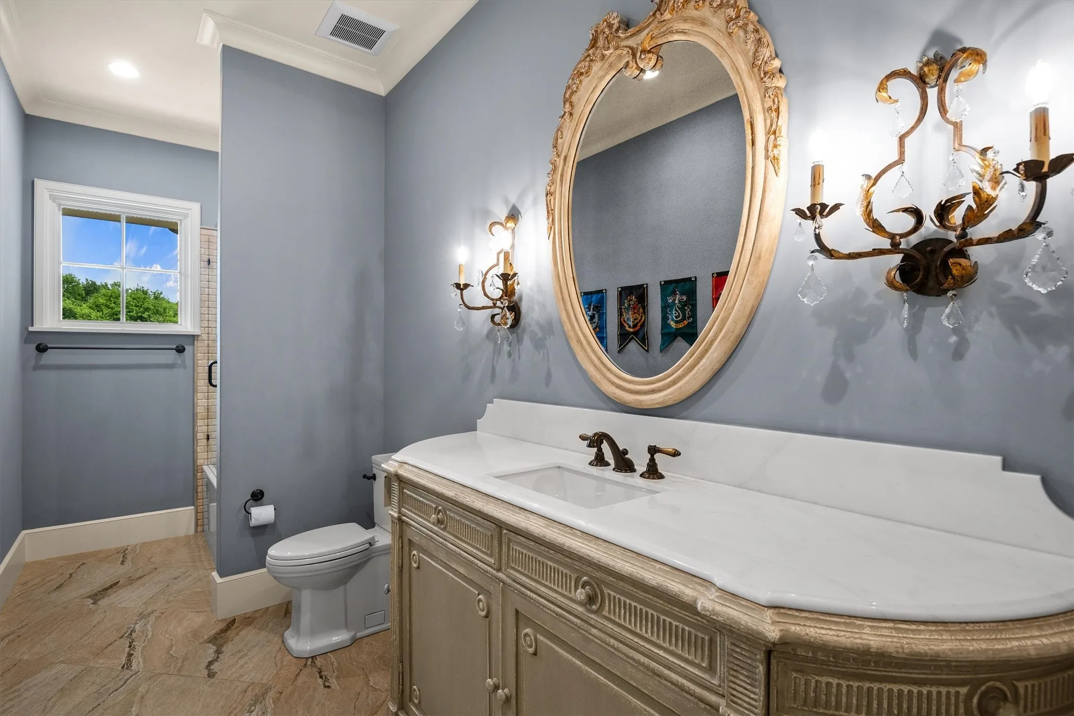 Each bathroom is luxurious, yet unique.