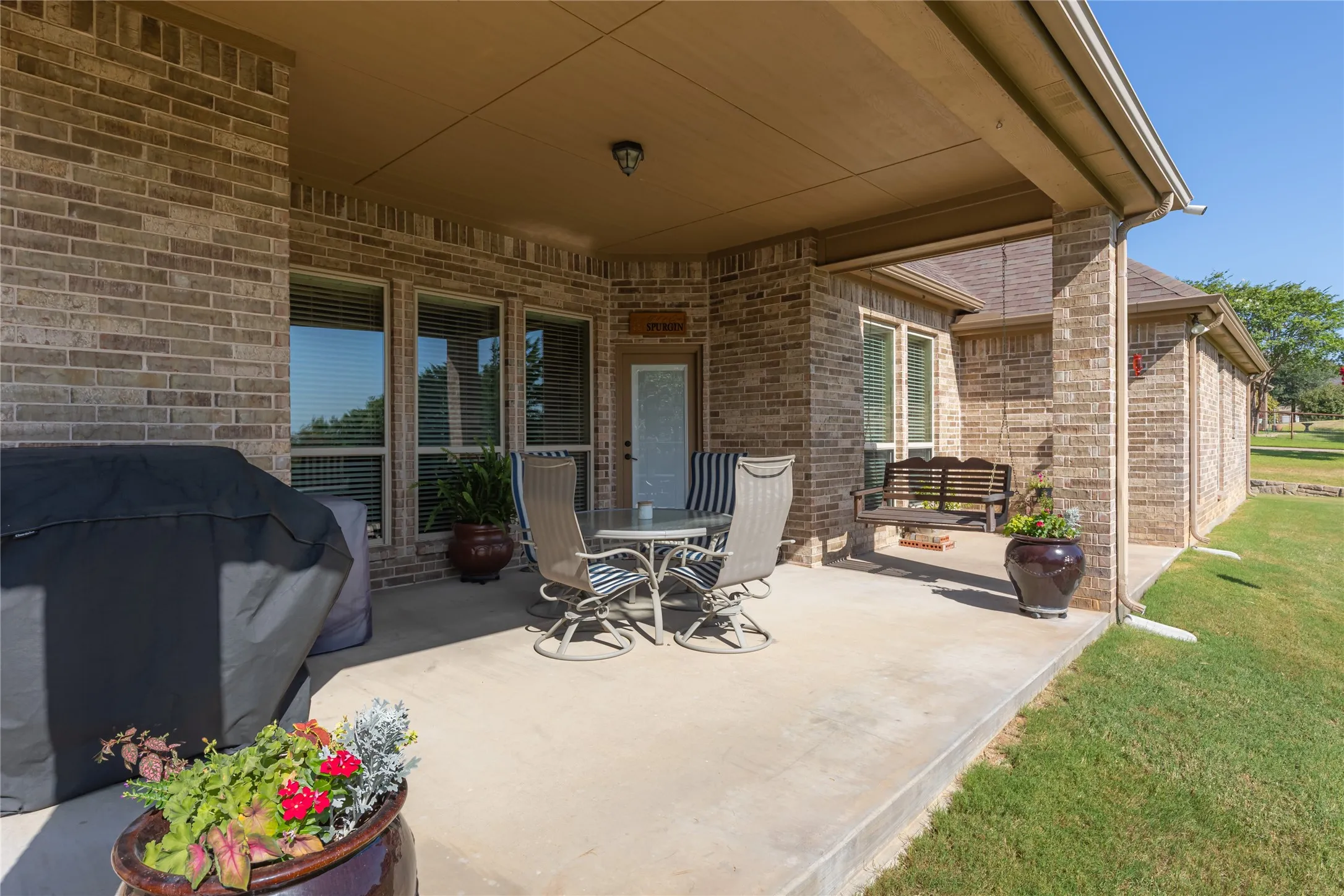 Large covered back patio