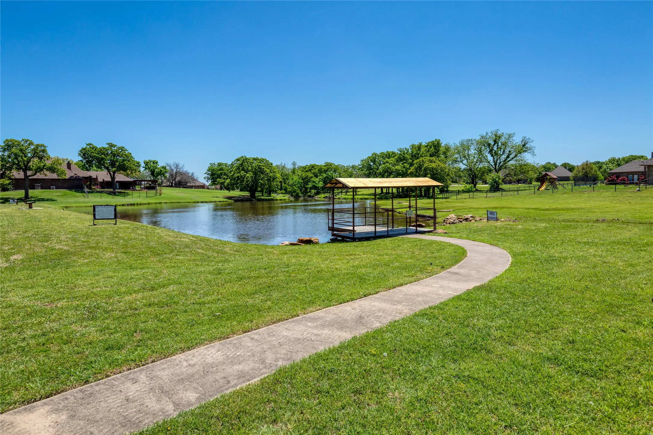 Community pond and dock