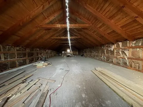 View of unfinished attic