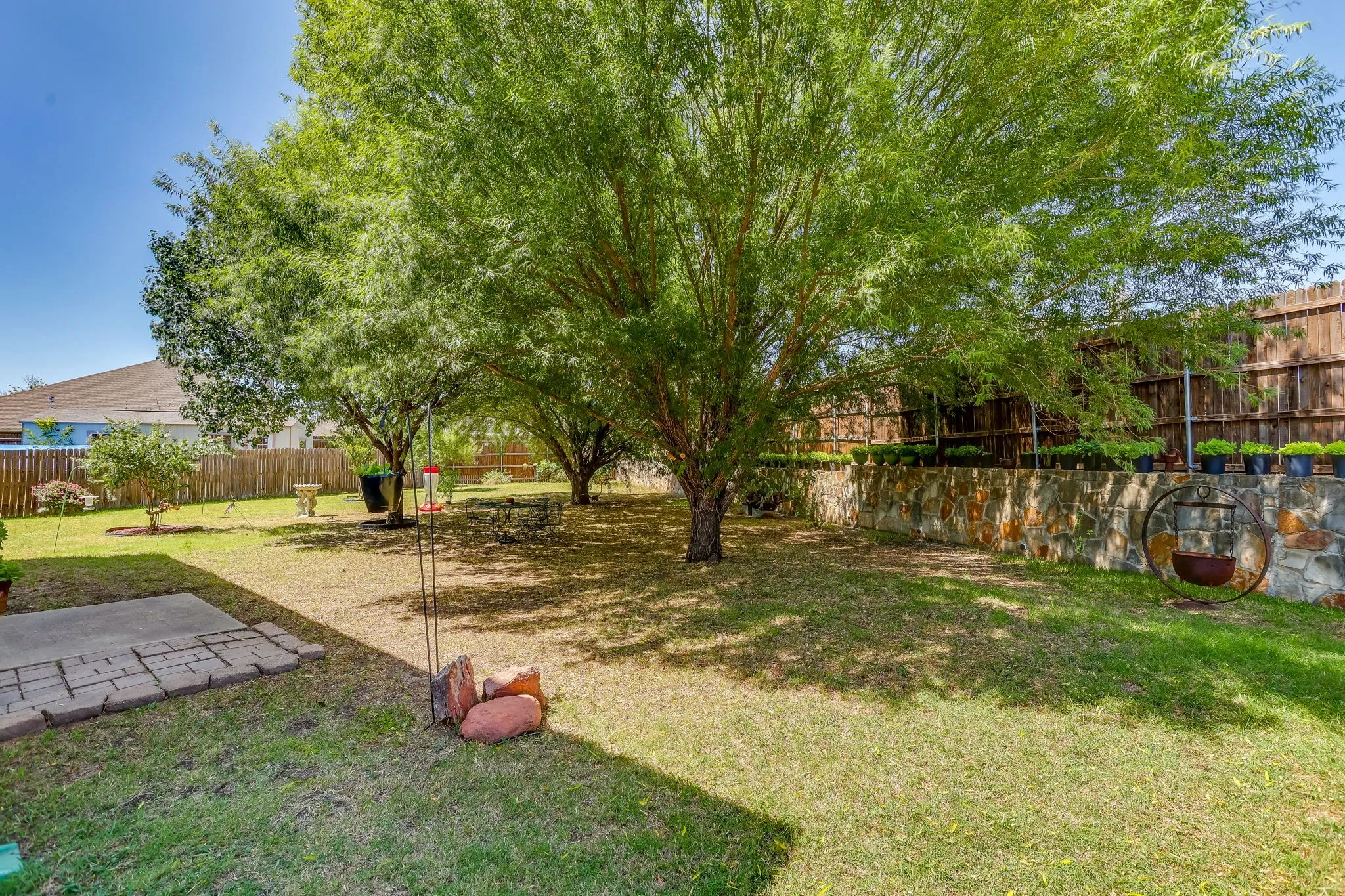 Mature trees provide lots of shade