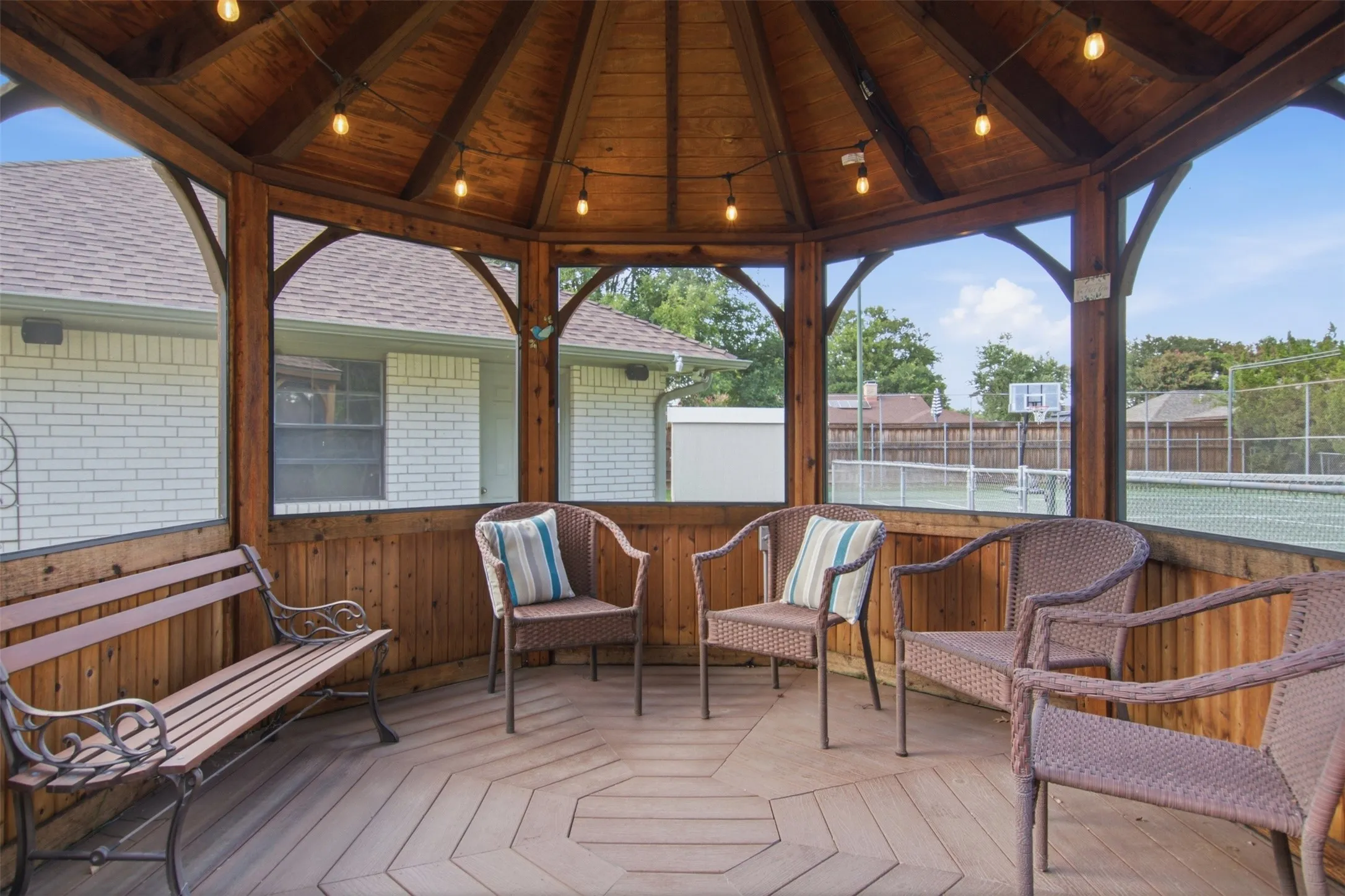 Lighted Gazebo interior