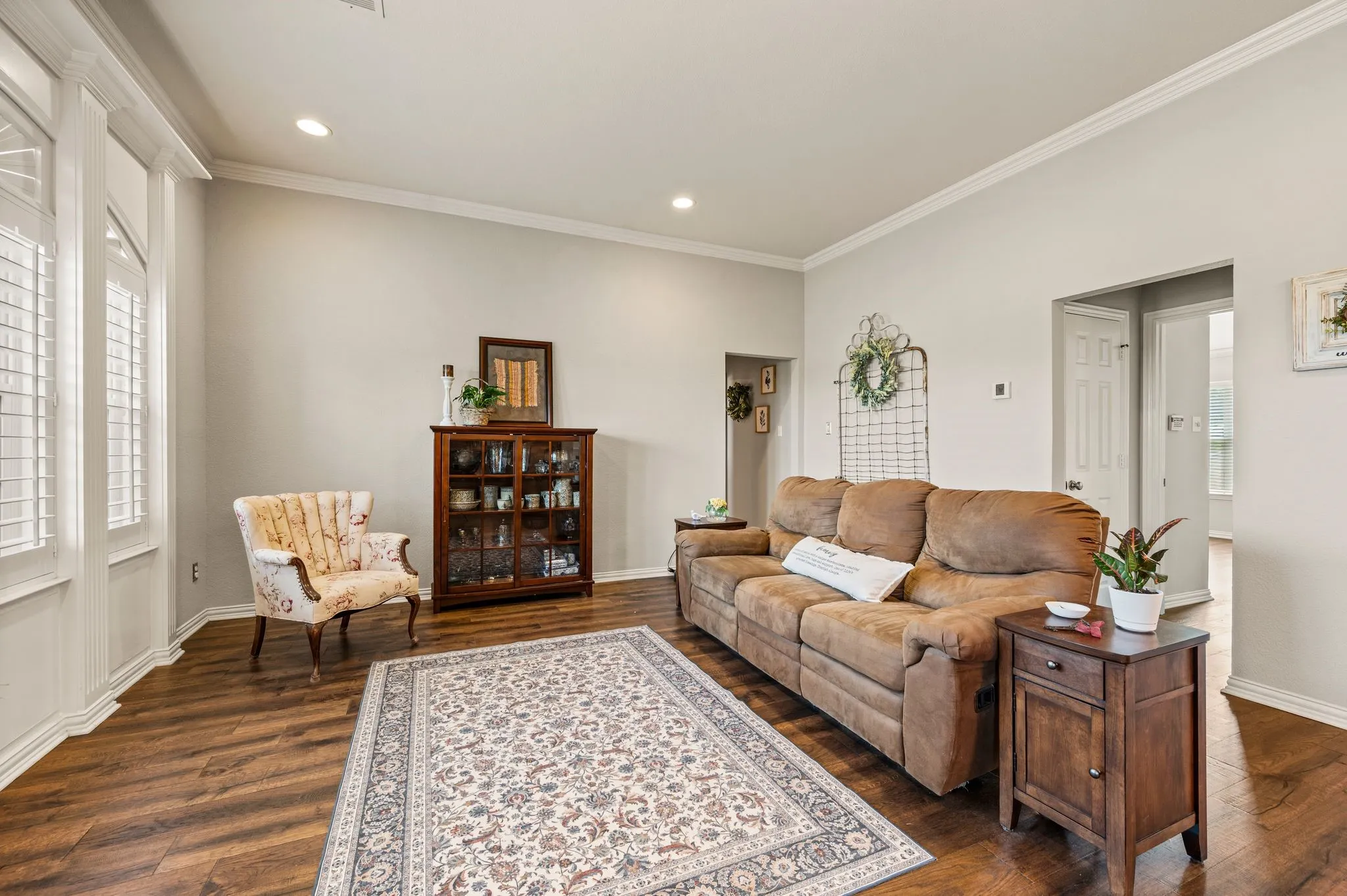 Living room with abundant natural lighting
