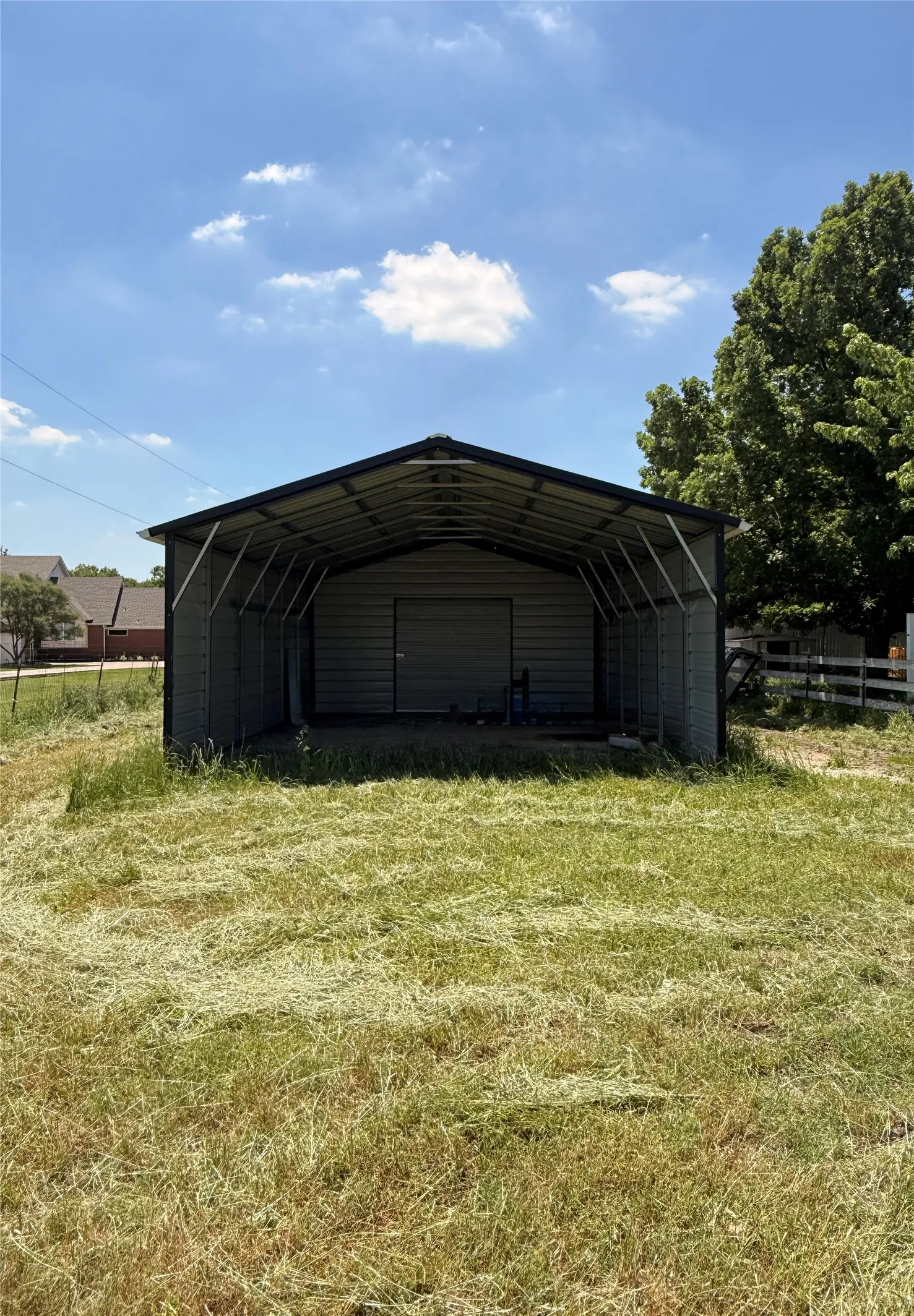 Farm Equipment Storage area with attached shop.