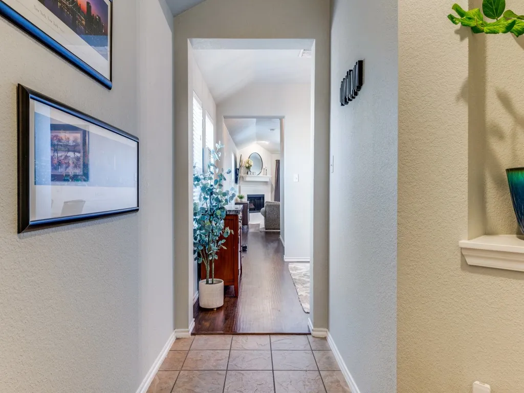 Spacious entry hall leading to center of the home
