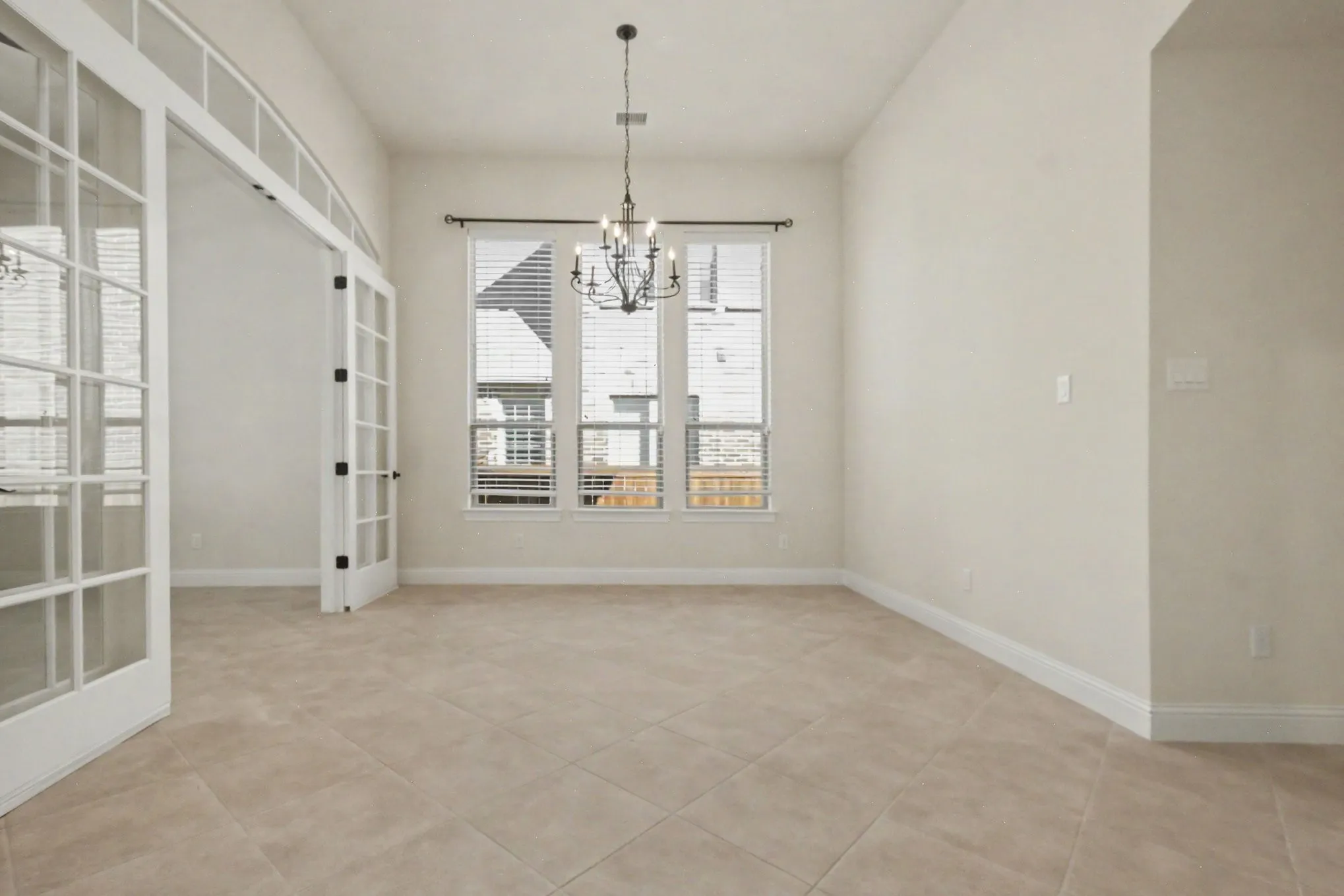 Staged Study with French Doors