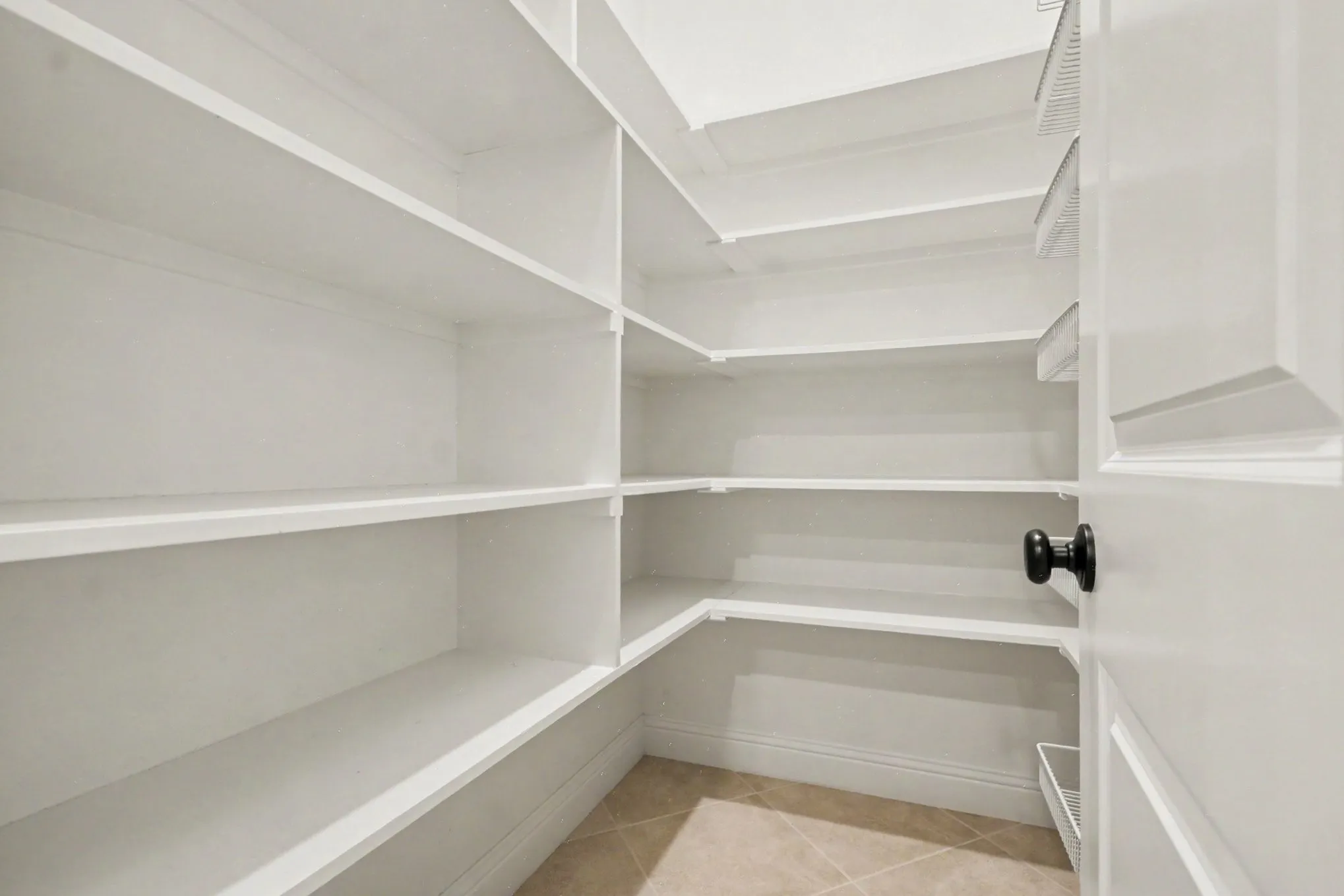 Large walk in Pantry with shelves