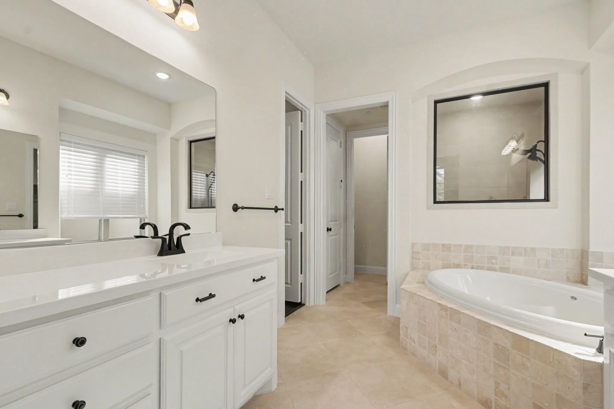 Primary Bath w His & Her Vanities
