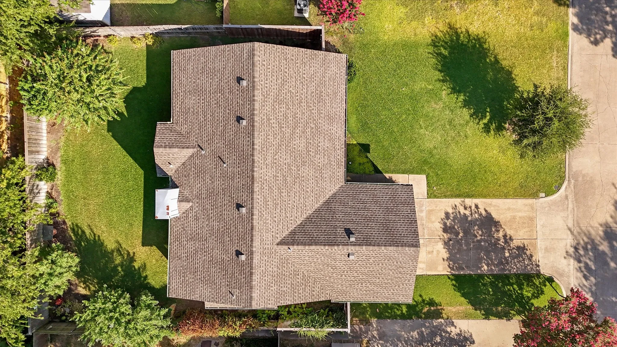 Gable roofline with architectural shingles