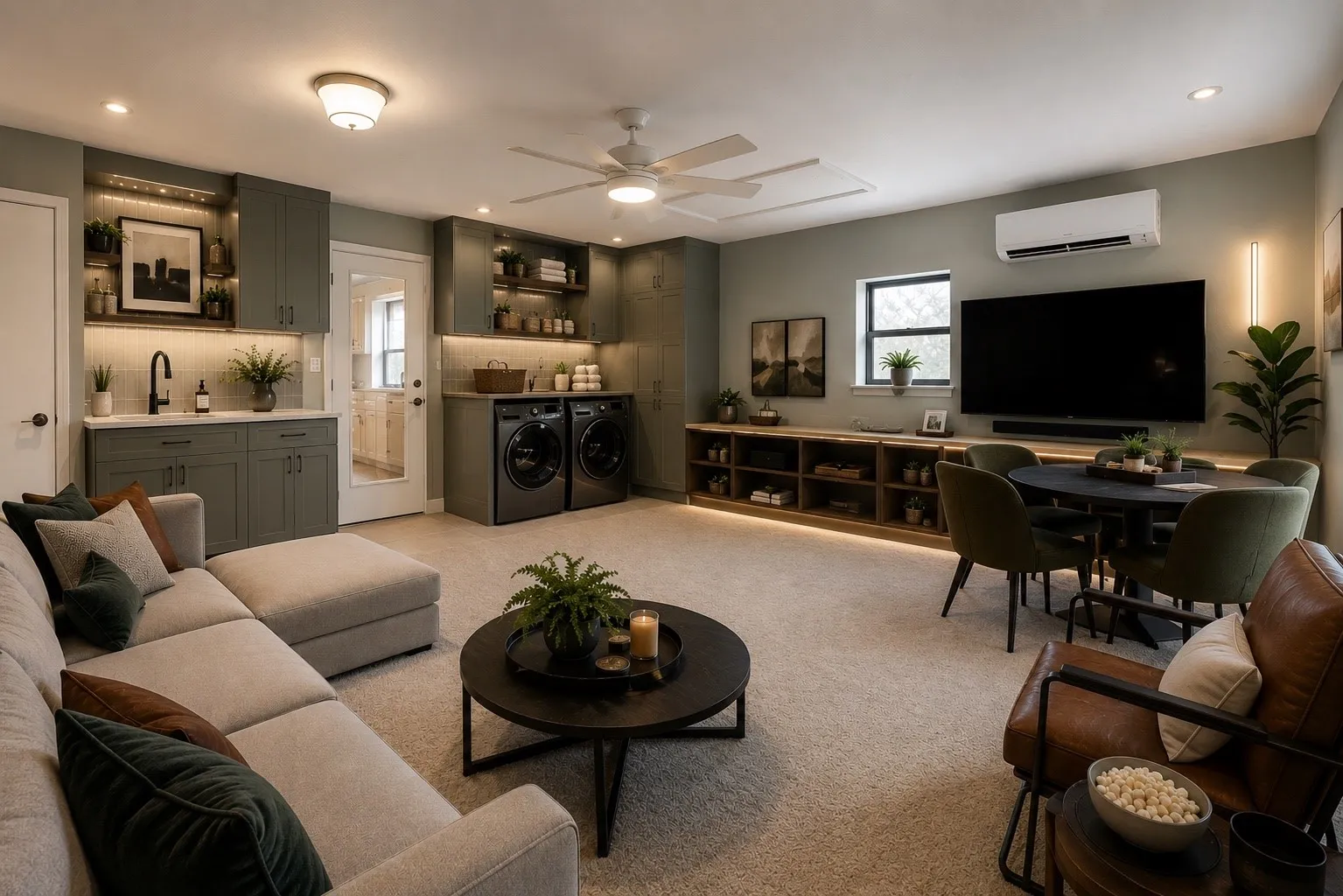 VIRTUALLY STAGED bonus room to show alterantives to design