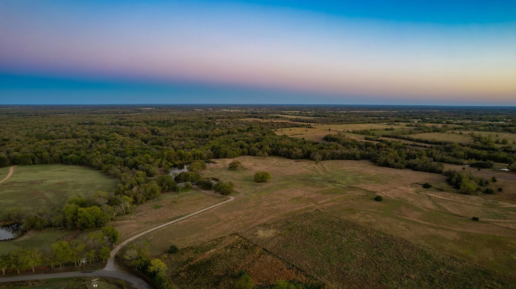 View of aerial view at dusk