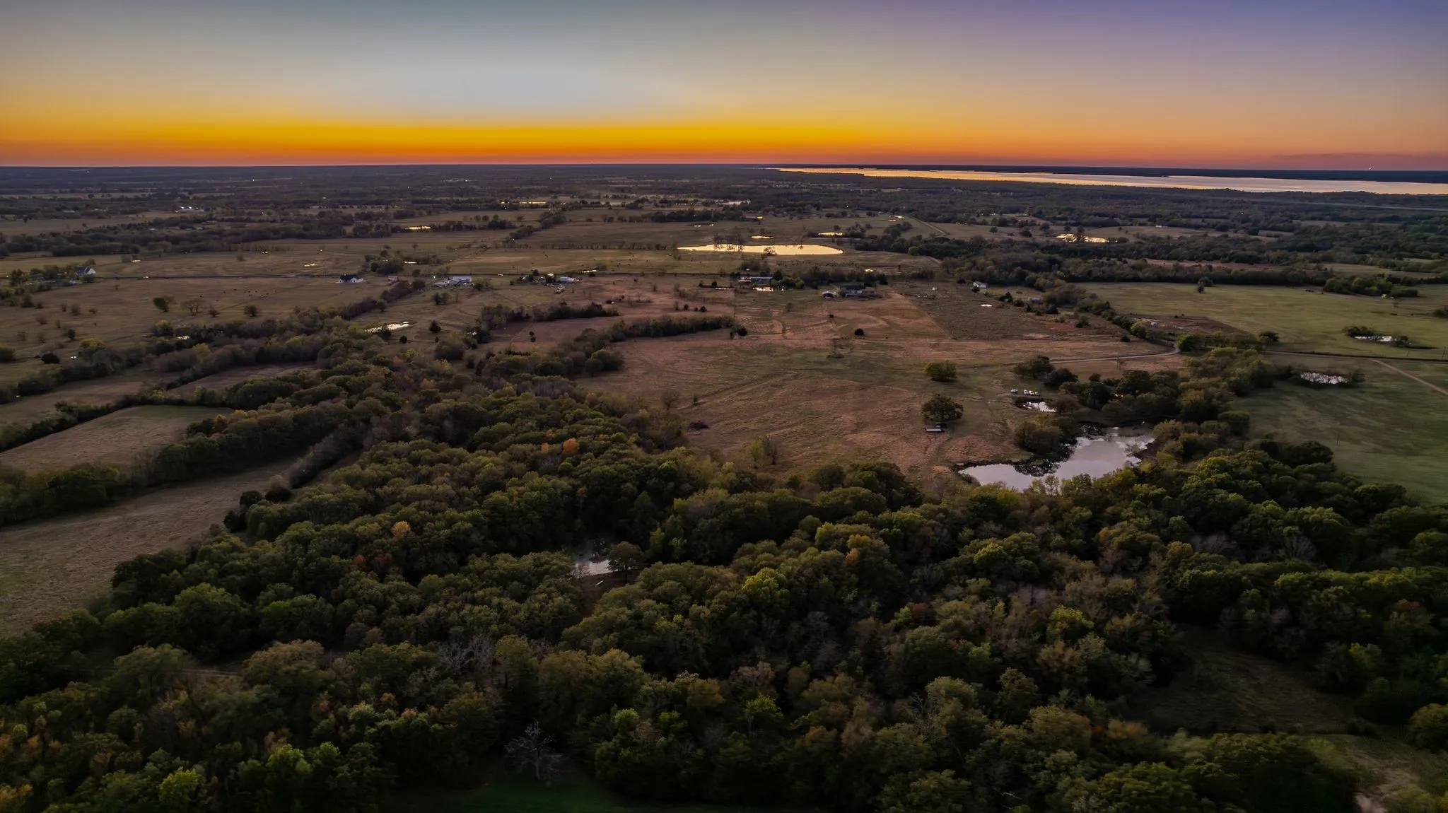 View of aerial view at dusk