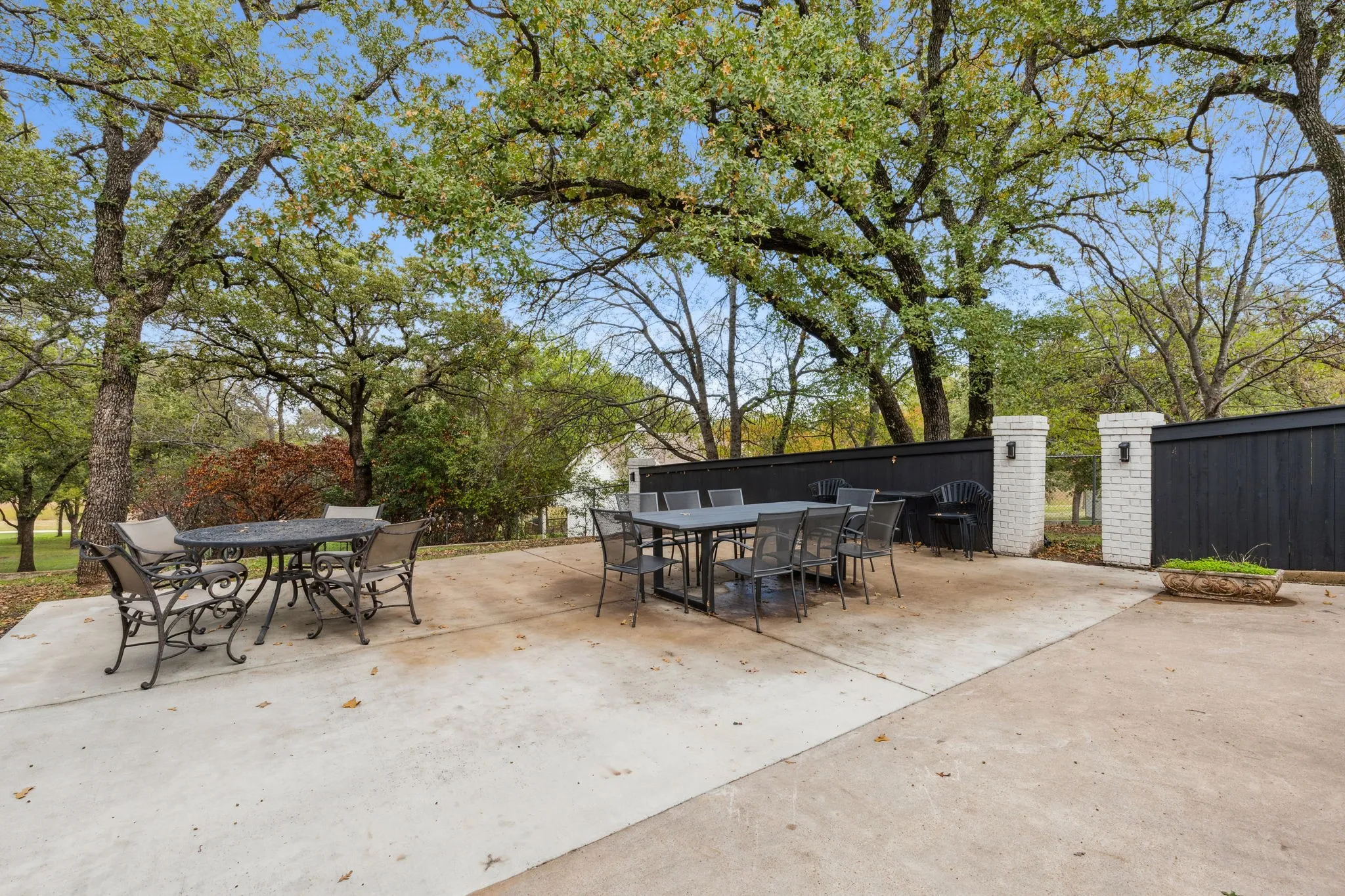 BBQ side yard patio next to tier garden