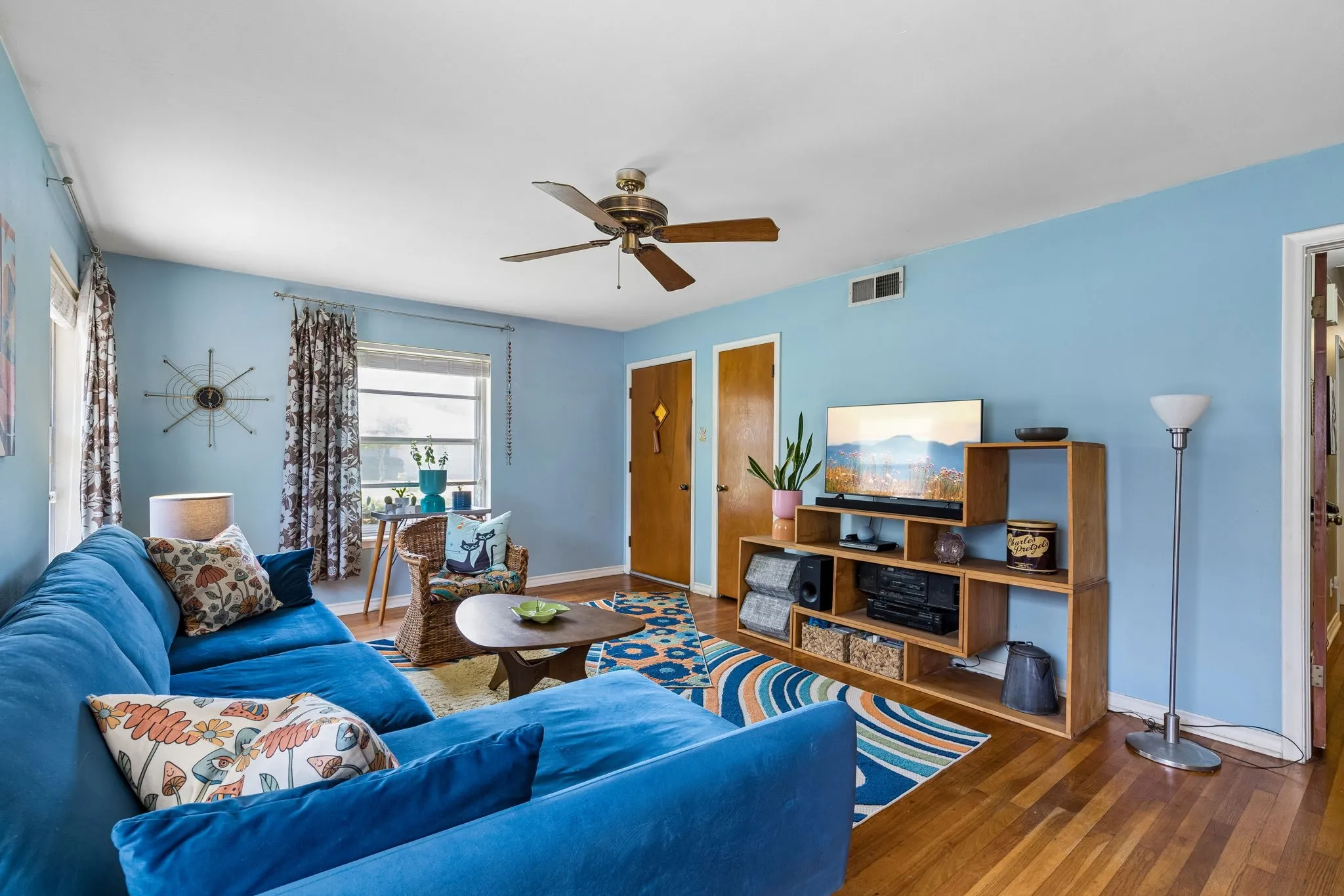 Beautiful, original hardwood floors throughout the main spaces and bedrooms.