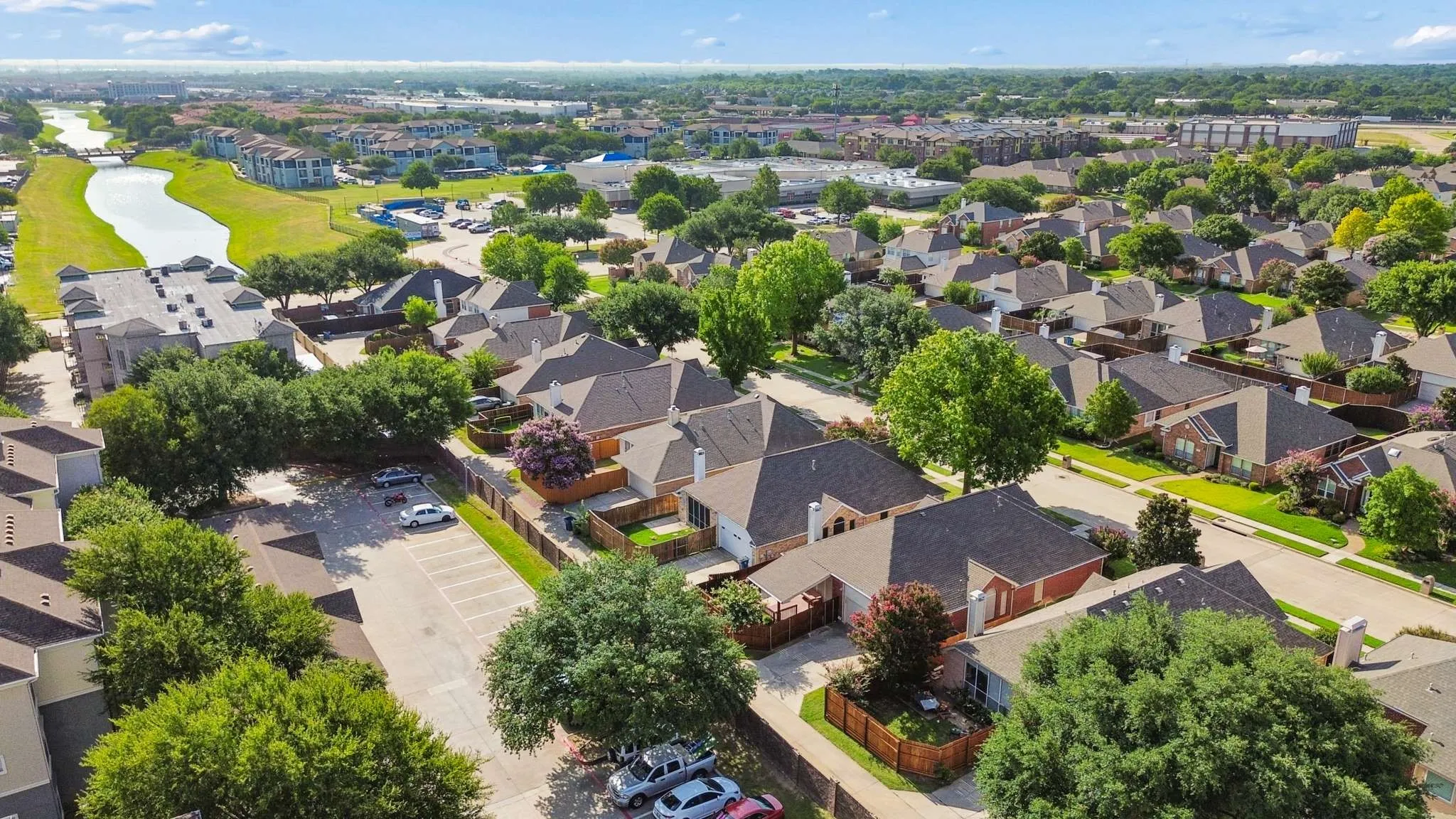 Aerial view of the house.