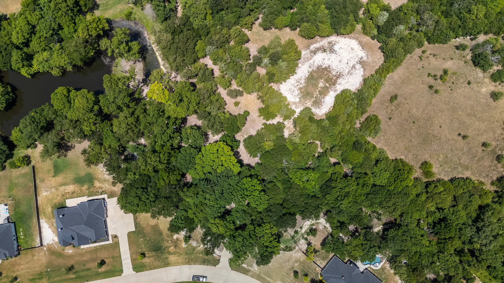 Aerial perspective highlighting a verdant landscape