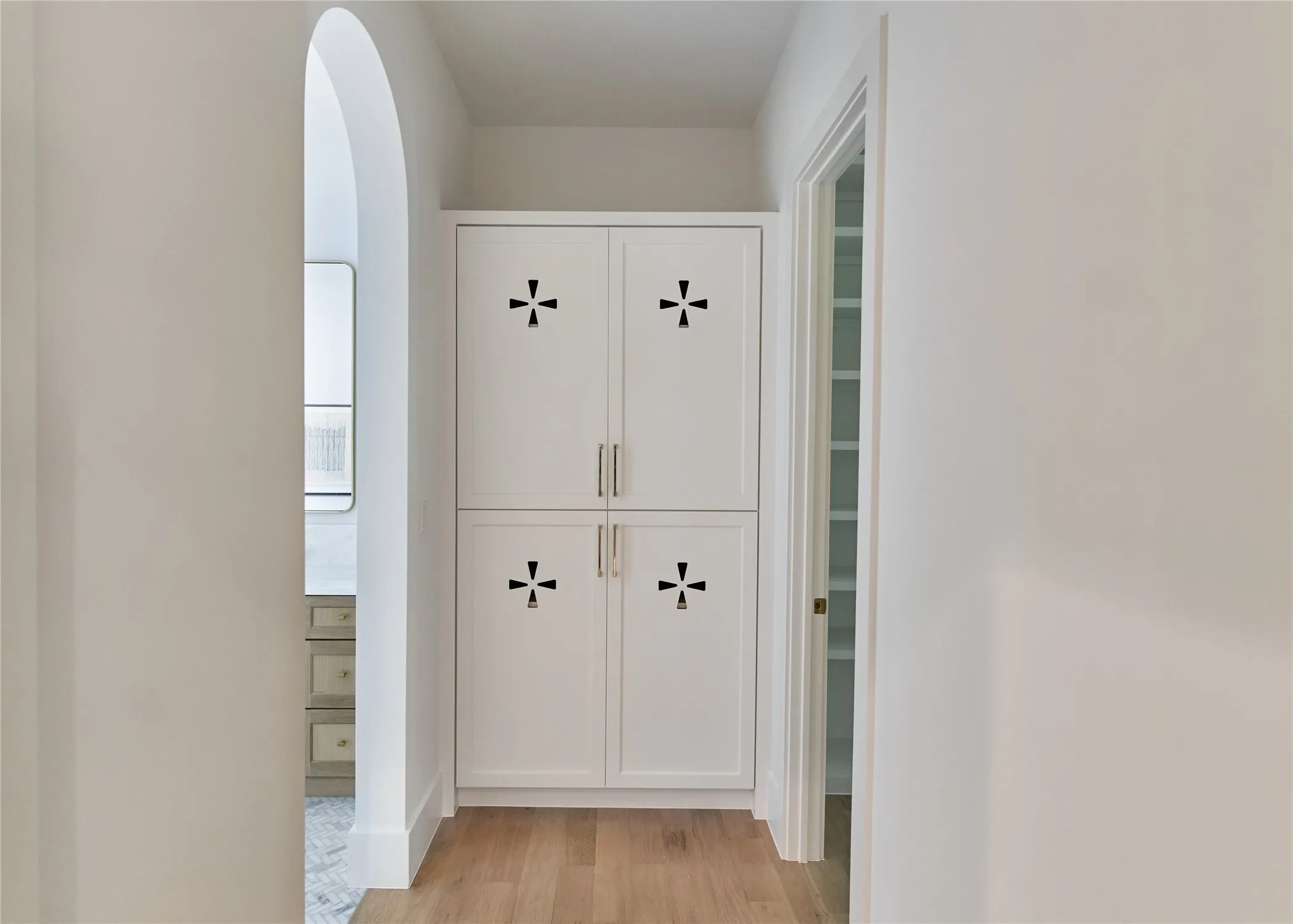 Linen Storage within the primary bath
