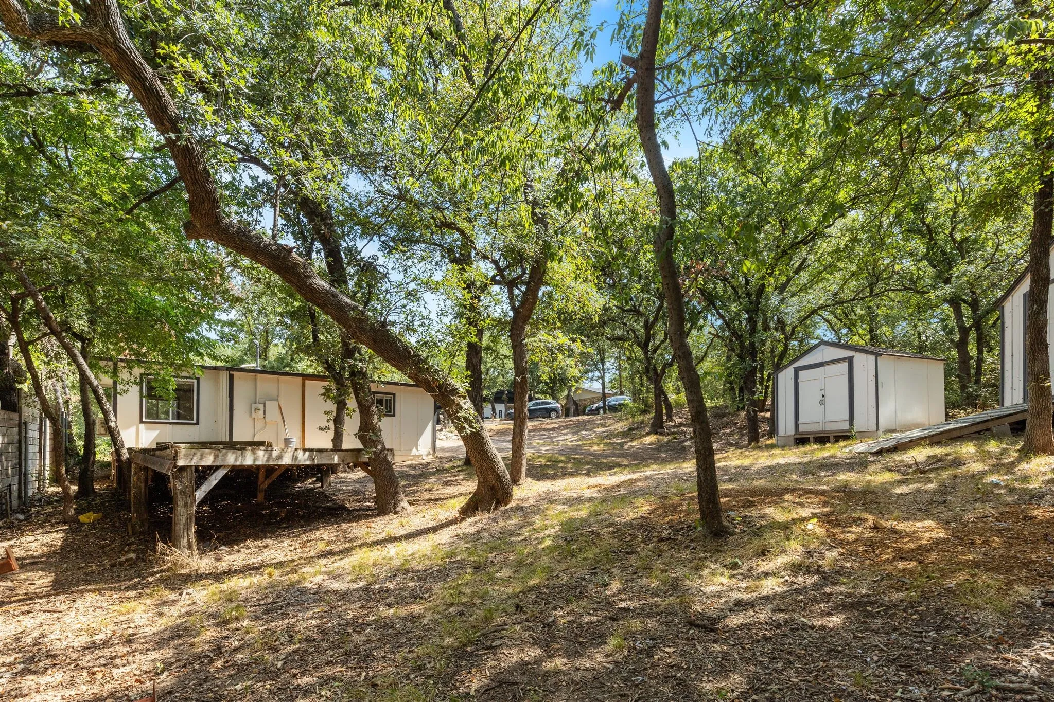 View of deck and back yard