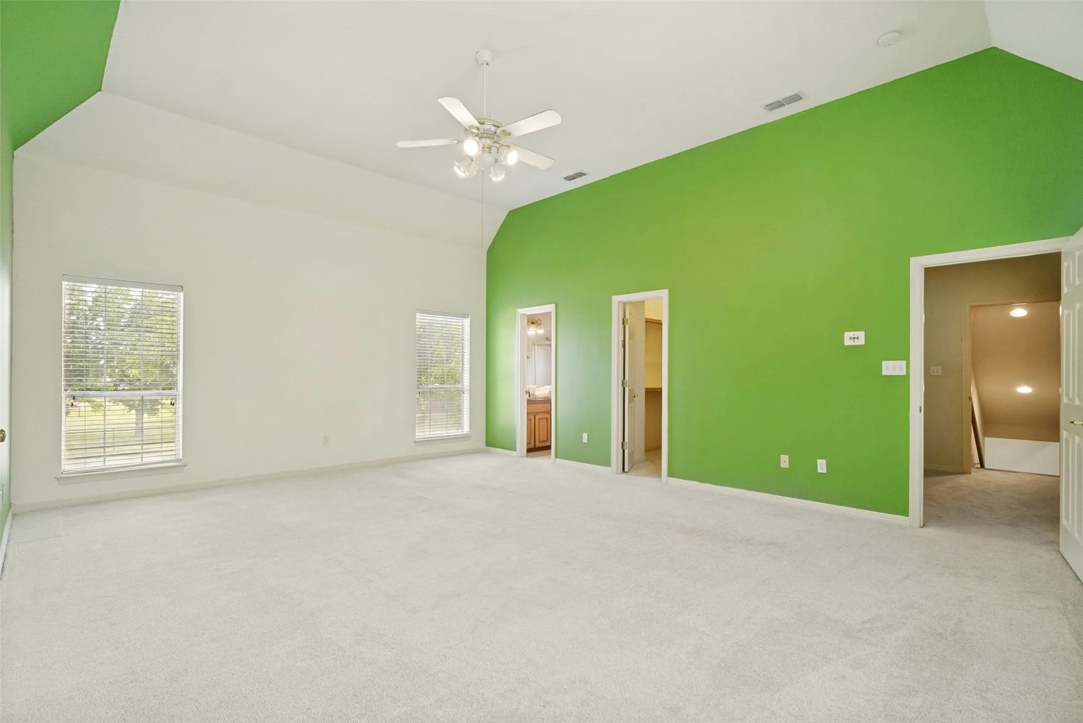 oversized secondary master bedroom upstairs with walk in closet, and onsuite