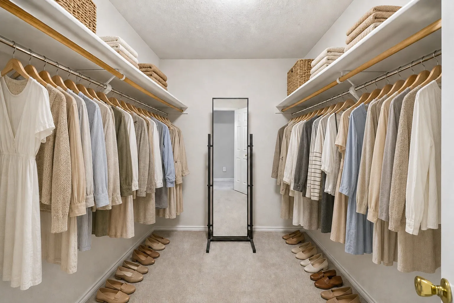 Virtually Staged Primary Closet