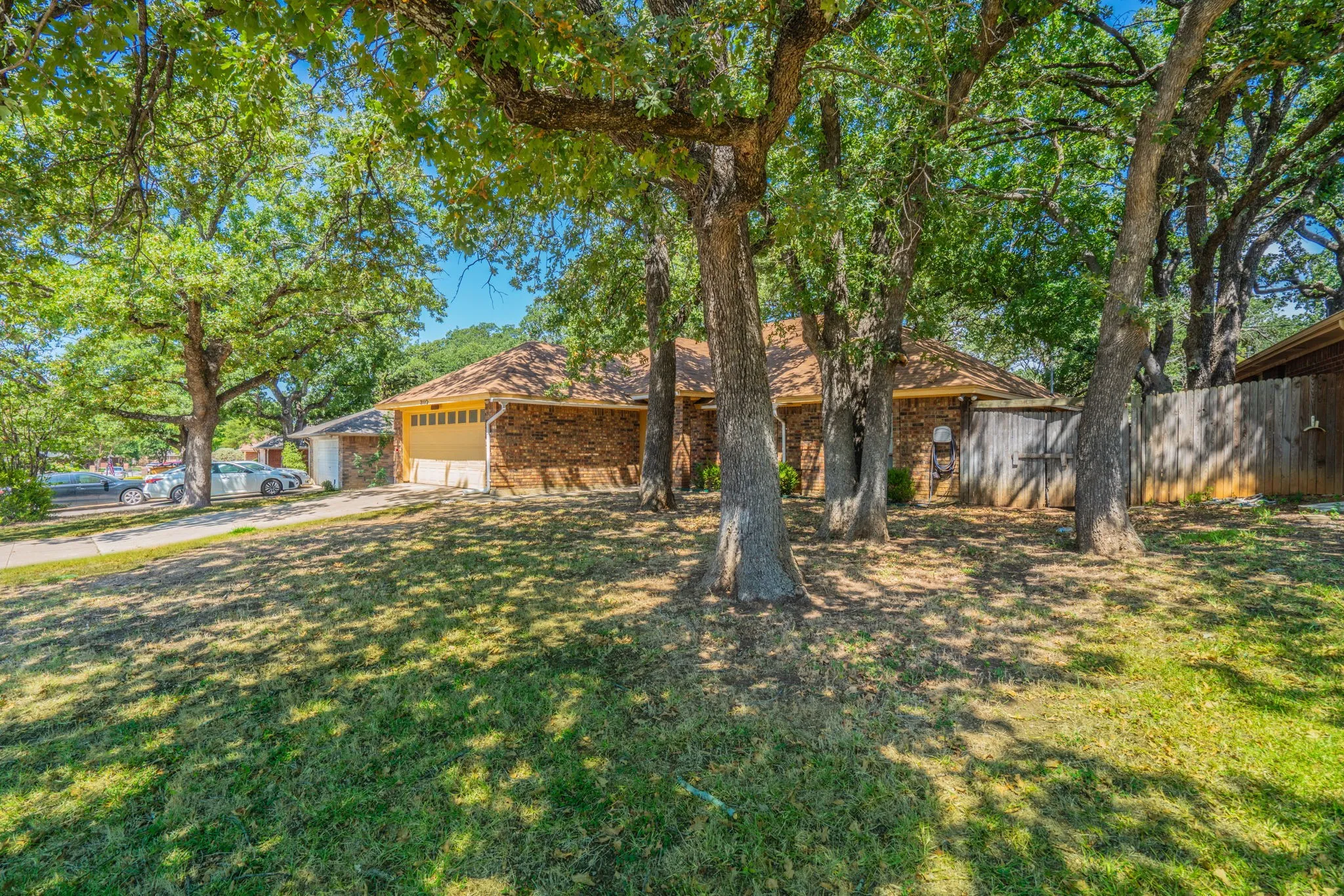 Home is situated in an established south Arlington neighborhood.