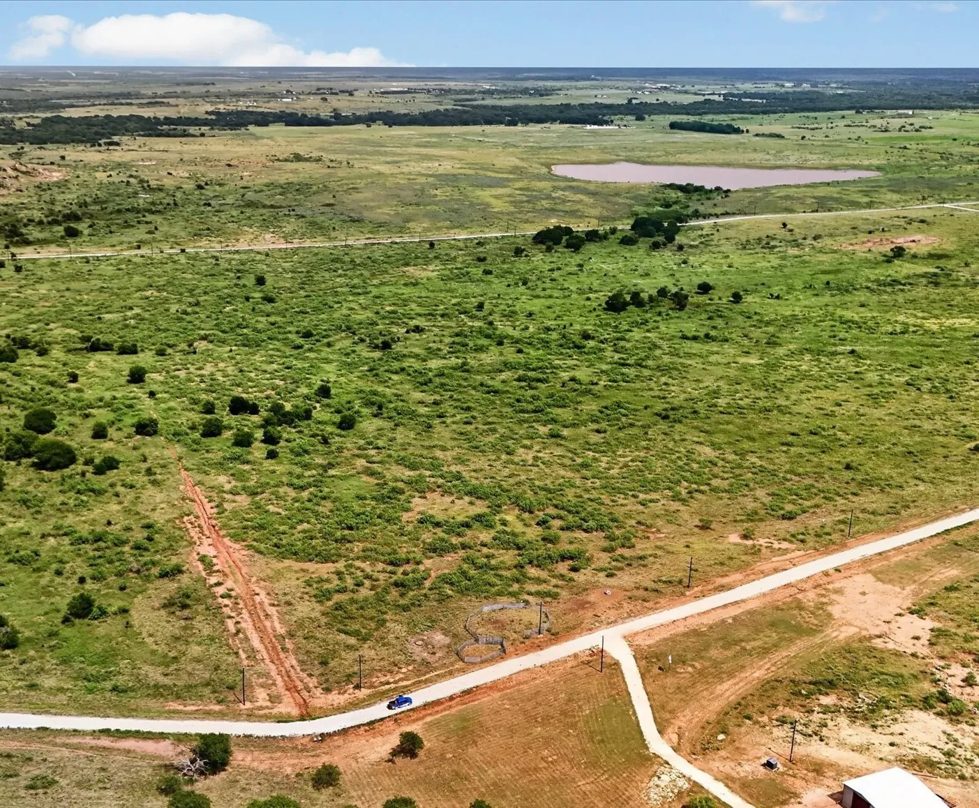 Expansive open land featuring diverse vegetation and scattered trees