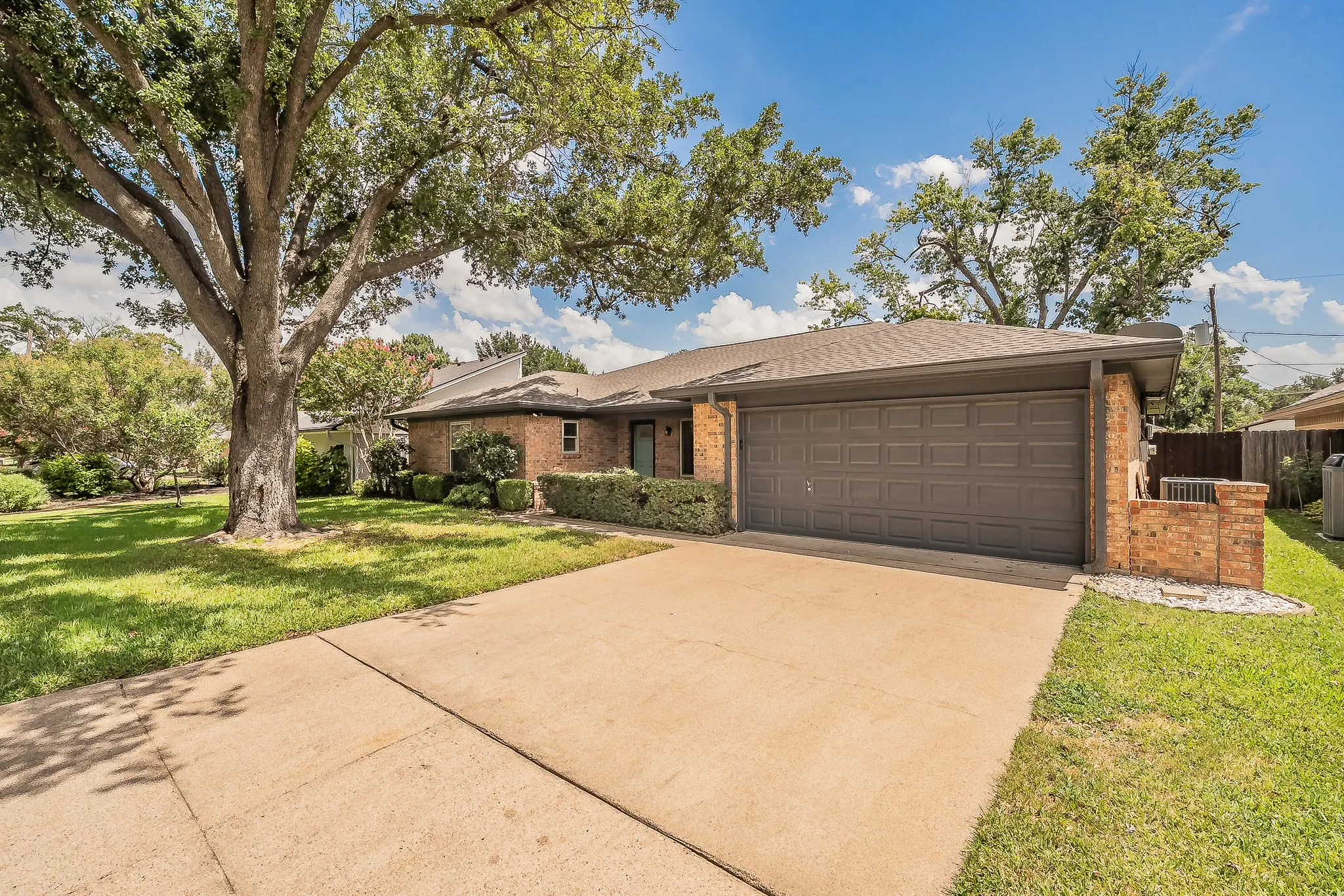 Nicely landscaped, with mature trees offering shade