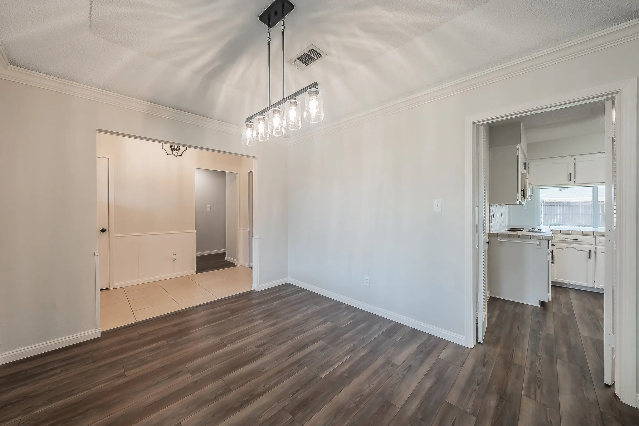 Newly laid luxury vinyl flooring