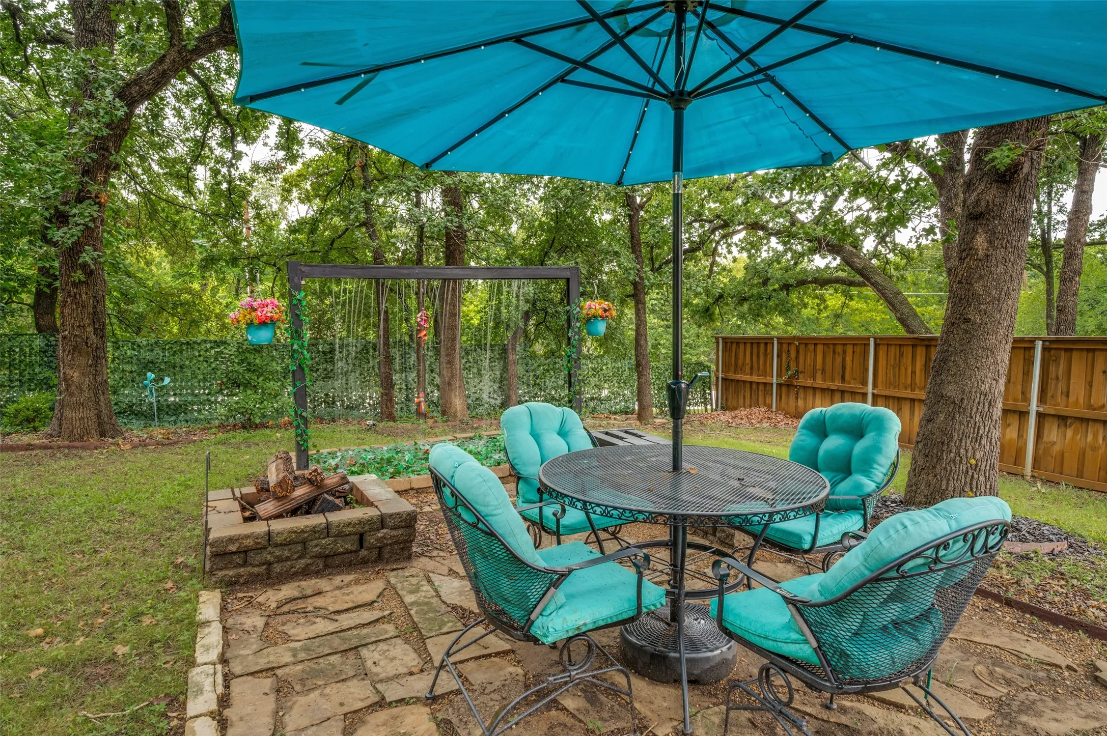 come enjoy sunrise and sunsets on your custom back yard patio with a firepit on those cool nights. No neighbors behind you just a natural setting to enjoy birds and native trees!